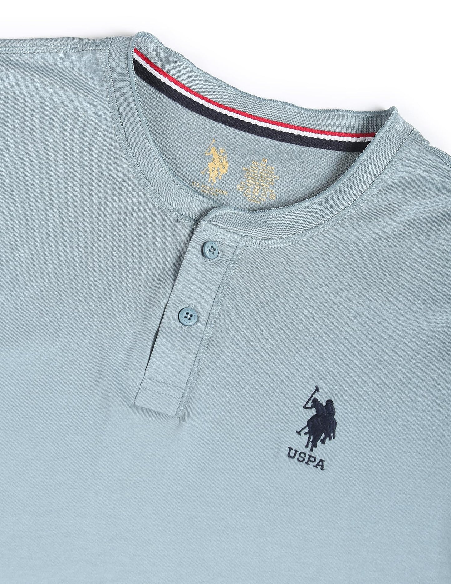 U.S. POLO ASSN. Men's Cotton Regular Fit T-Shirt (I694-Pl_Large,Lead, Grey