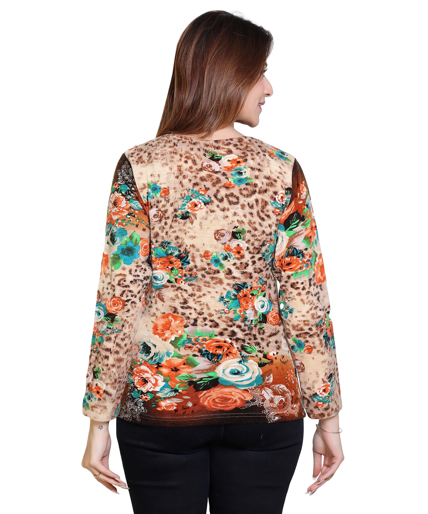 Grand Line Women's Woolen Winter Wear Warm Pull on Full Sleeve Round Neck Top for Women | Size: Suitable for L and XL |Brown | GL0039Brown_1