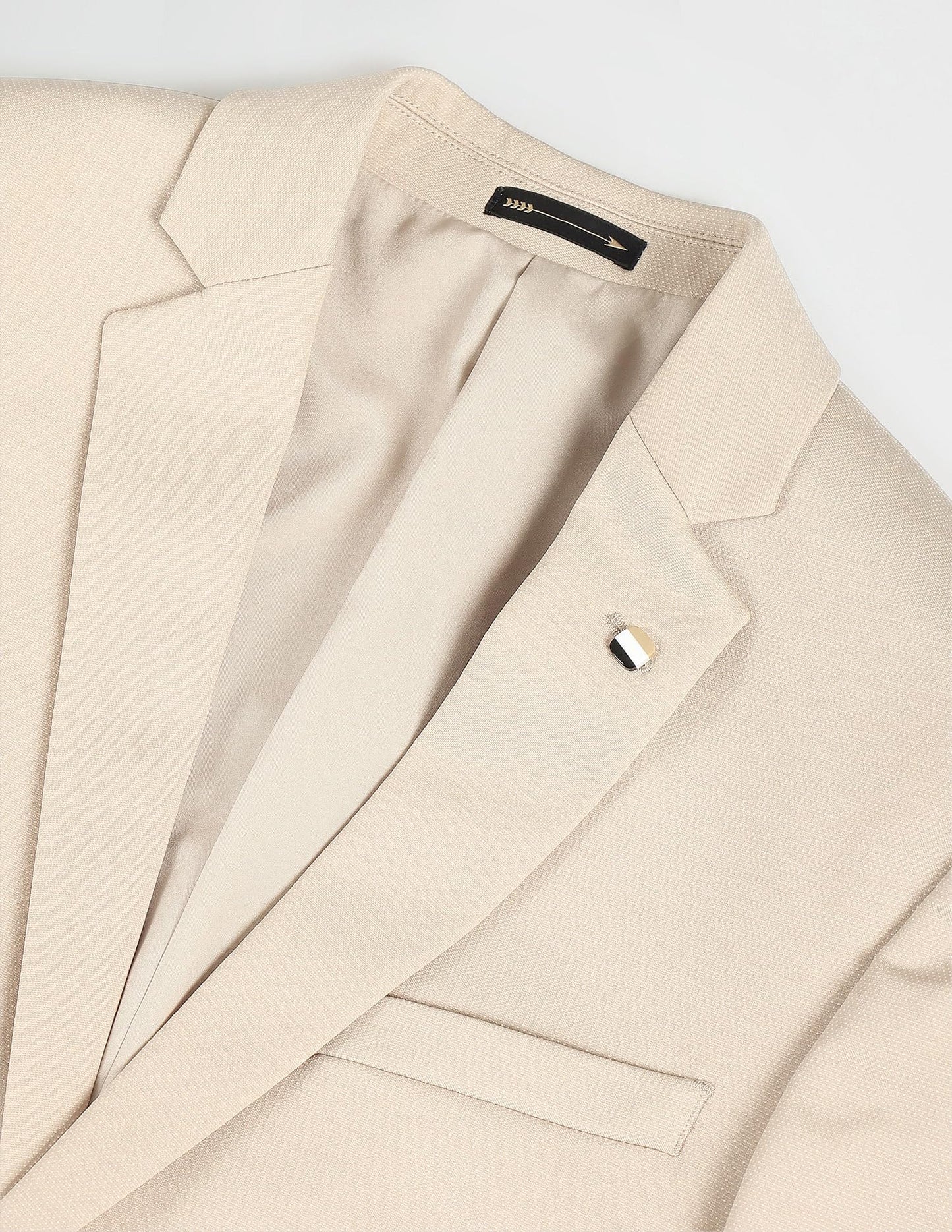 Arrow Men's Nylon Single Breasted Business Suit Pants Set (ARAGSU5552_Beige