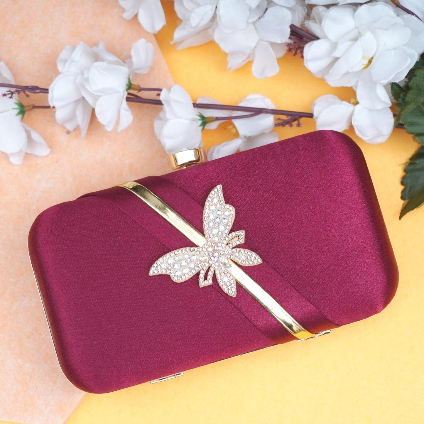For The Beautiful You Butterfly Women's Clutch (Maroon1)