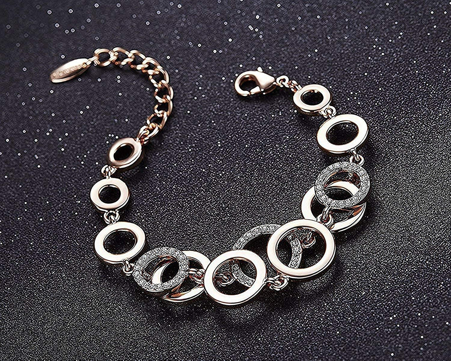 Shining Diva Fashion Latest Collection Gold Plated Combo of 2 Bracelet for Women and Girls (Rose Gold) (cmb285_8306b_9556b) Valentine Gift for Girlfriend