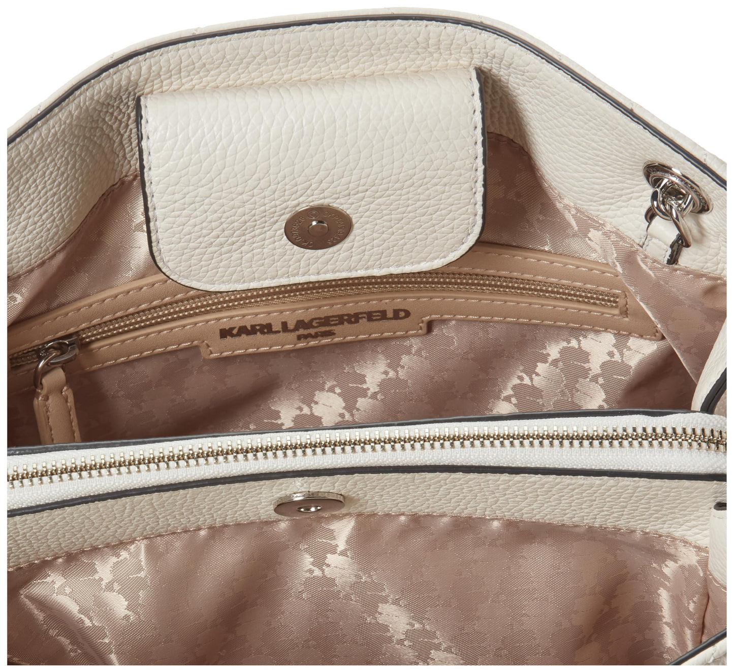 Karl Lagerfeld Paris Charlotte Shoulder, Winter White/Silver, One Size