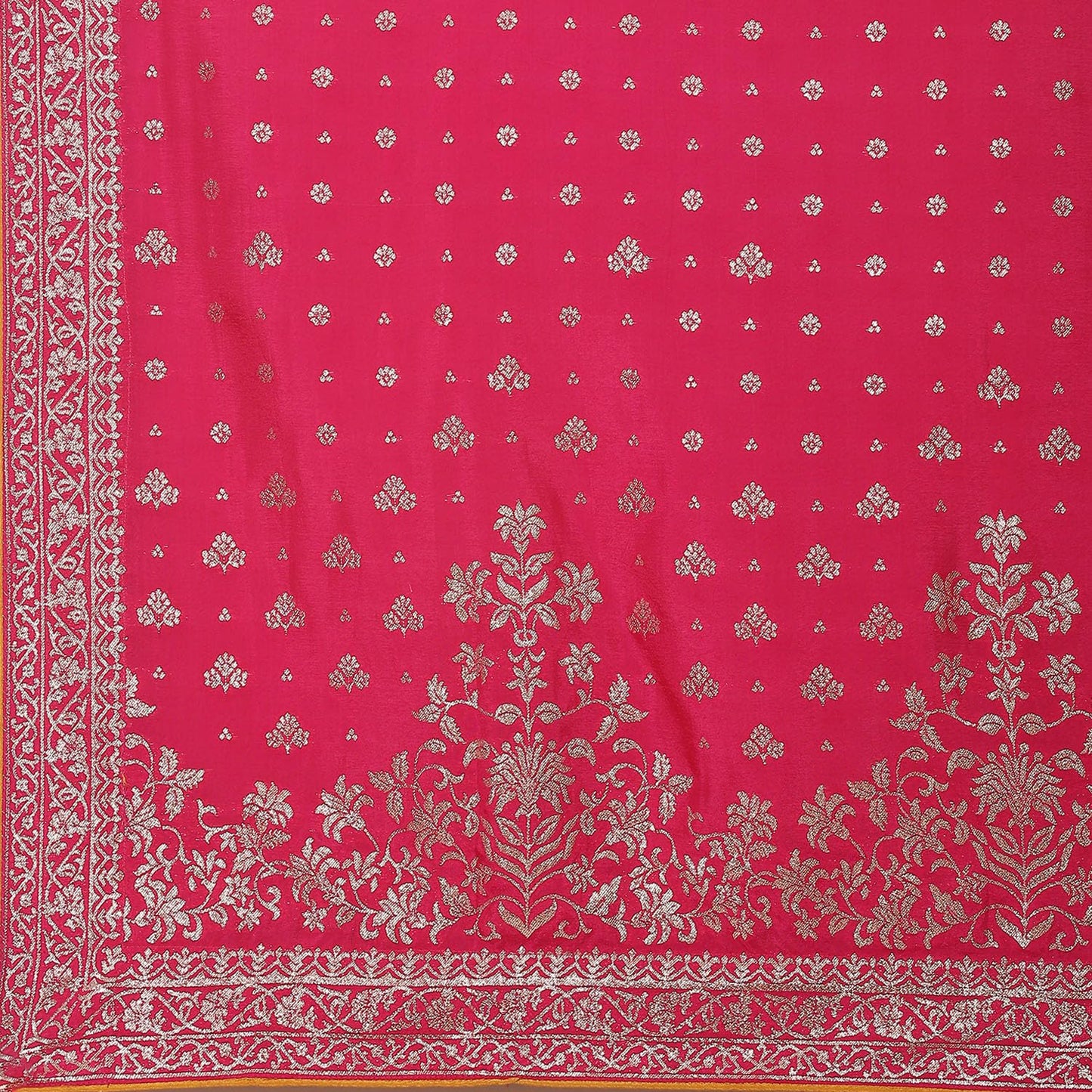 BIBA WOMEN YARNDYED STRAIGHT SALWAR KURTA DUPATTA(SKDBANARASI8848_FUCHSIA_38)