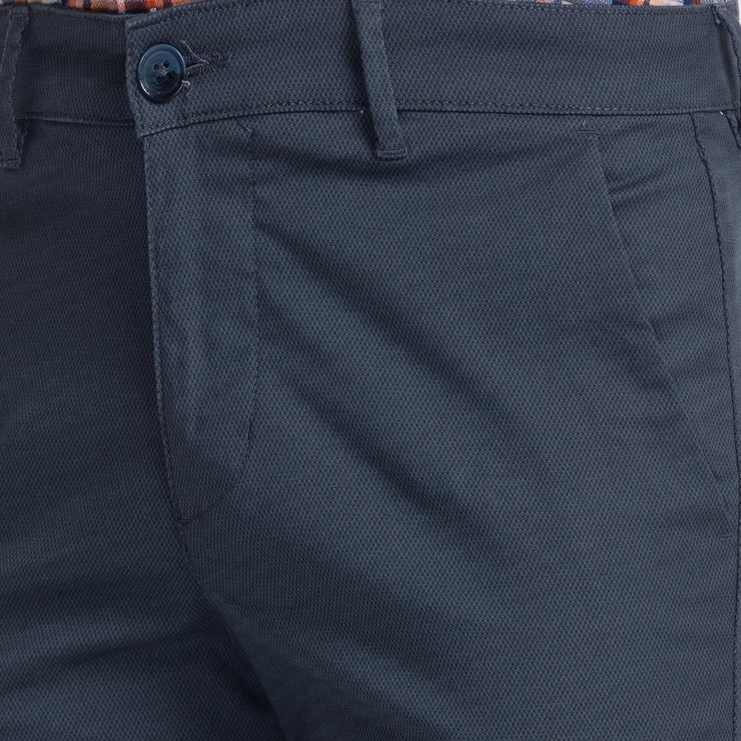 Park Avenue Printed Cotton Blend Slim Fit Men's Casual Trousers (Blue, Size_38)