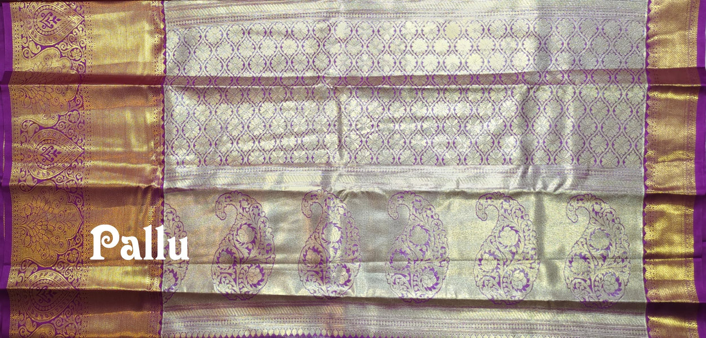 VFCollections Women's Kanchipuram Pure Silk Pattu Sarees With Blouse (Vfc314-1), Multi