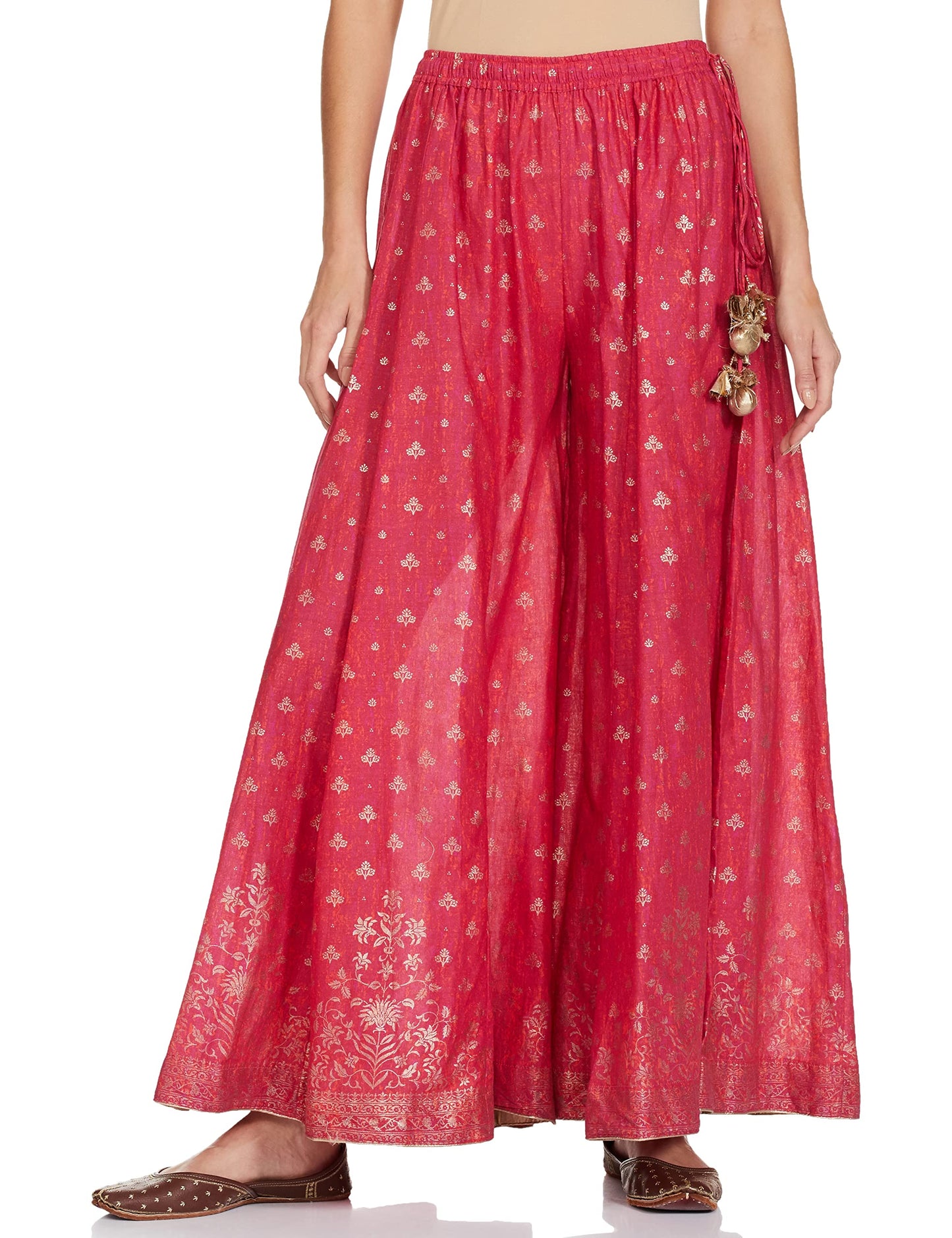 Biba WOMEN PRINTED STRAIGHT SALWAR KURTA DUPATTA(SKDSUMMER G7827_FUCHSIA_42)