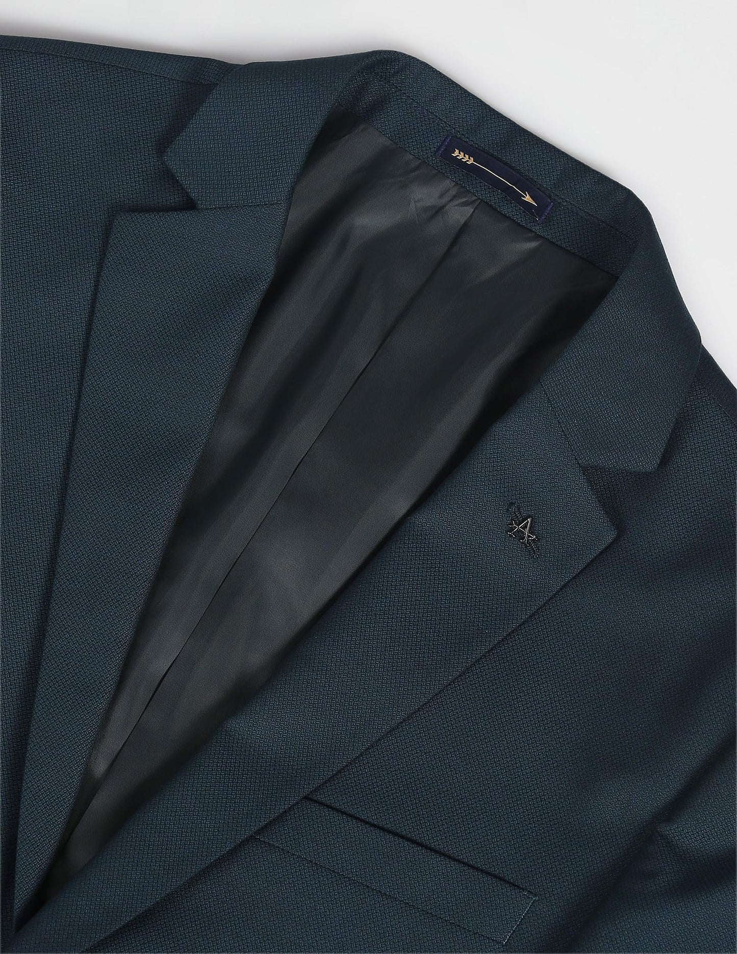 Arrow Men's Polyester Blend Single Breasted Business Suit Pants Set (ARAHSU5521_Teal