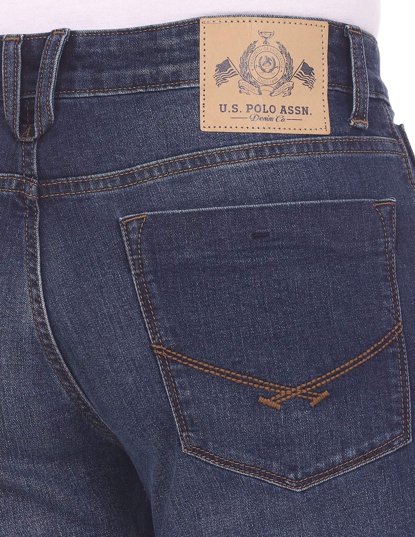 U.S. POLO ASSN. Men's Slim Mid Rise Jeans (UDJC0079_Blue_34)