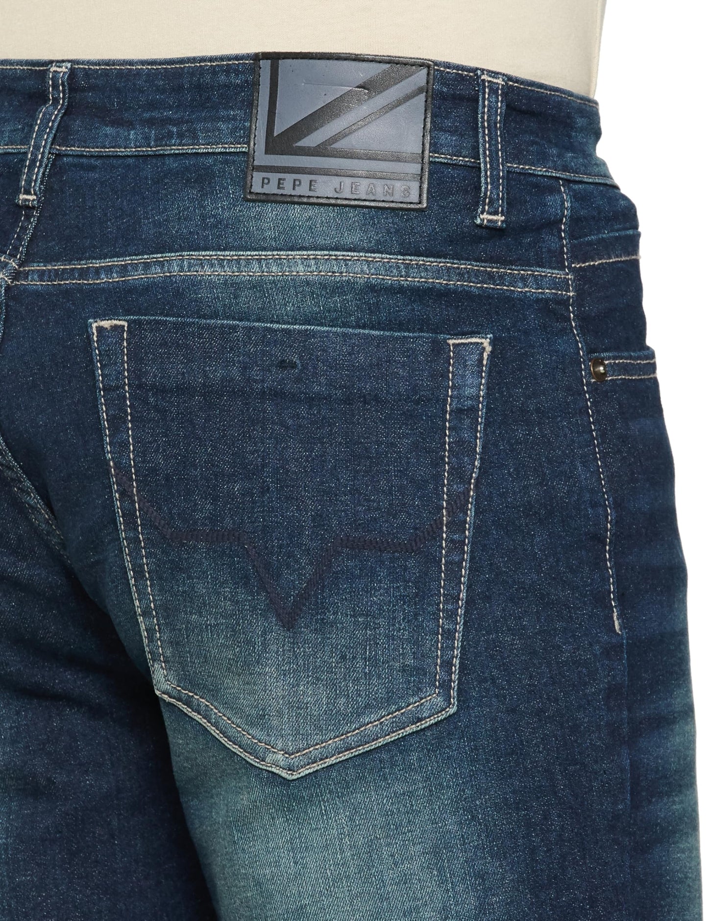 Pepe Jeans Men's Chino Shorts (PM208456Q03_Dark Used_Blue