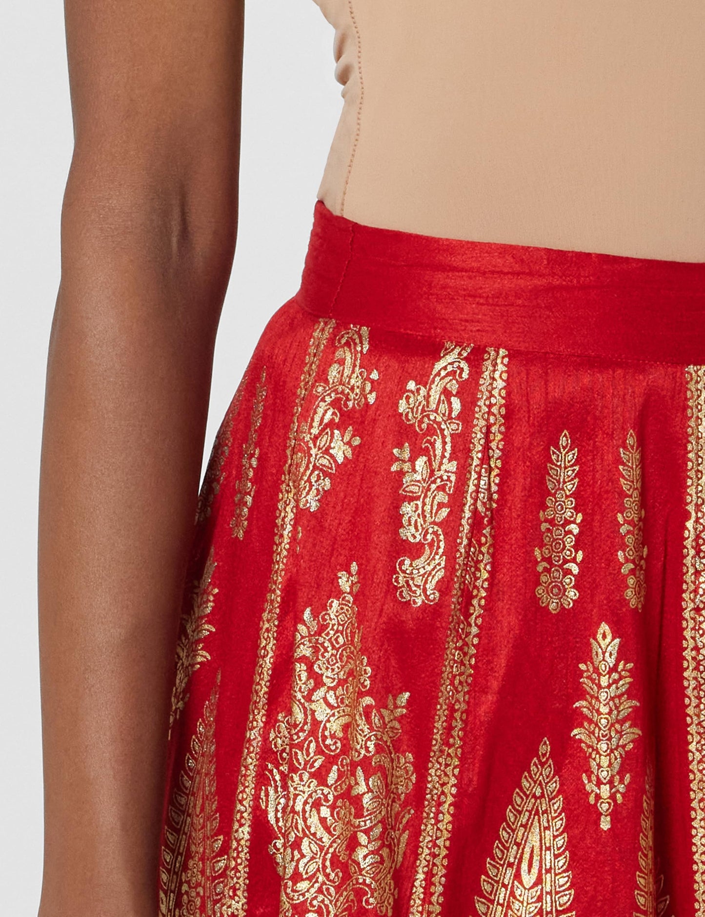 BIBA Women Printed Mix and Match(Skirt CO19862_RED_M)