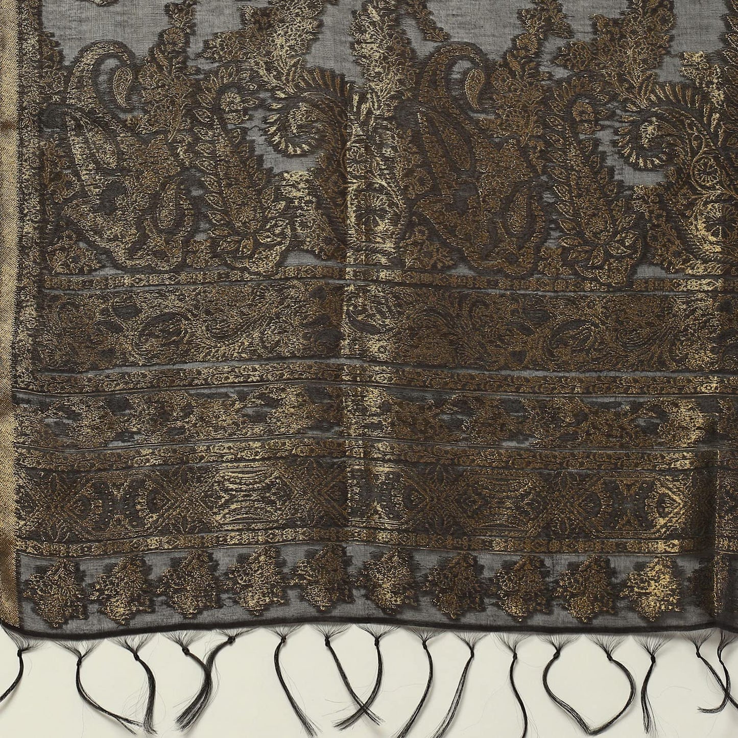 BIBA WOMEN YARNDYED NARROW SALWAR KURTA DUPATTA(SKDASSORTED8387_BLACK_38)