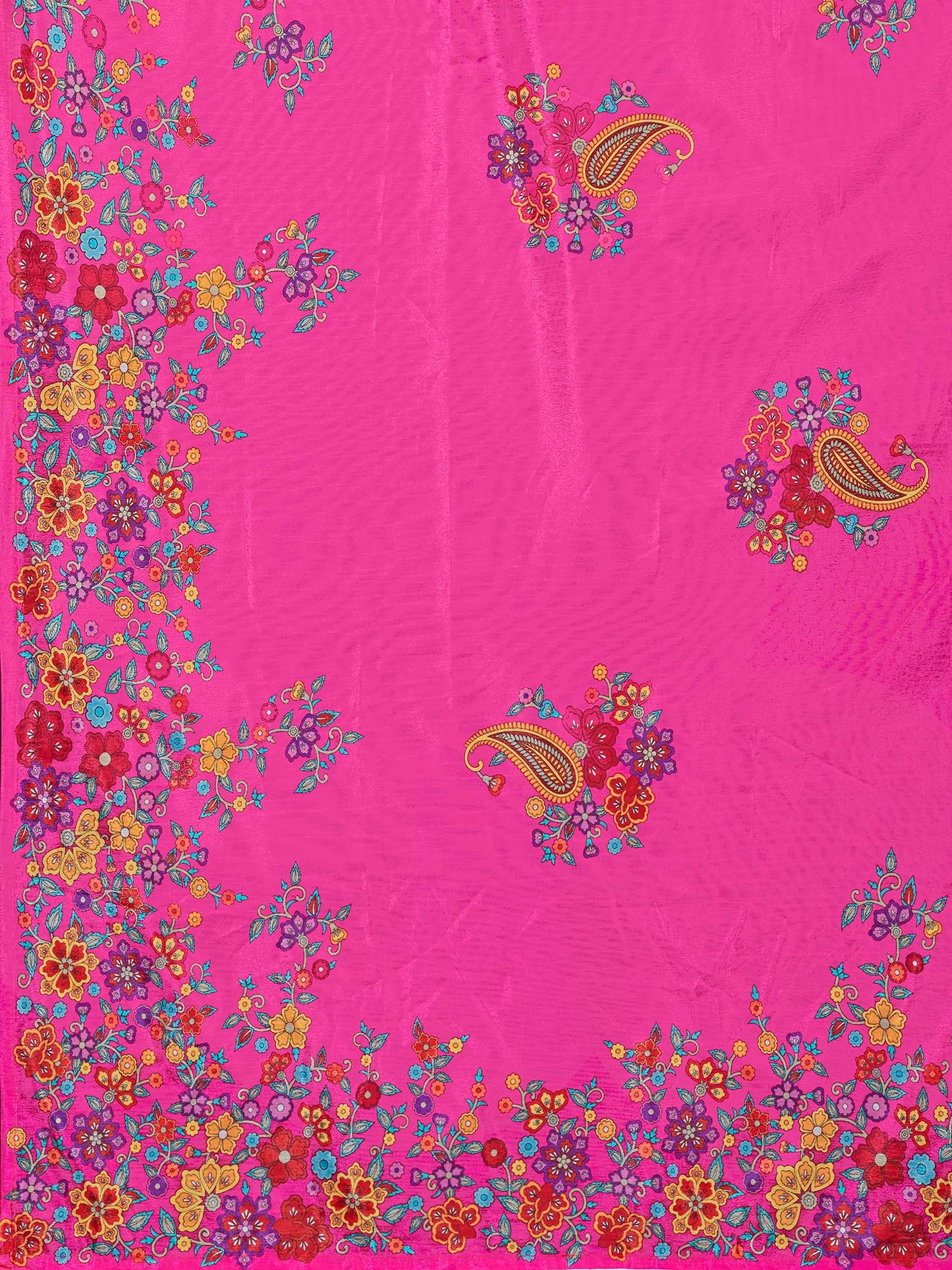 PURVAJA Women's Chinon/Art Silk Semi-Stitched Lehenga choli (Sachi-Pink_Free Size)