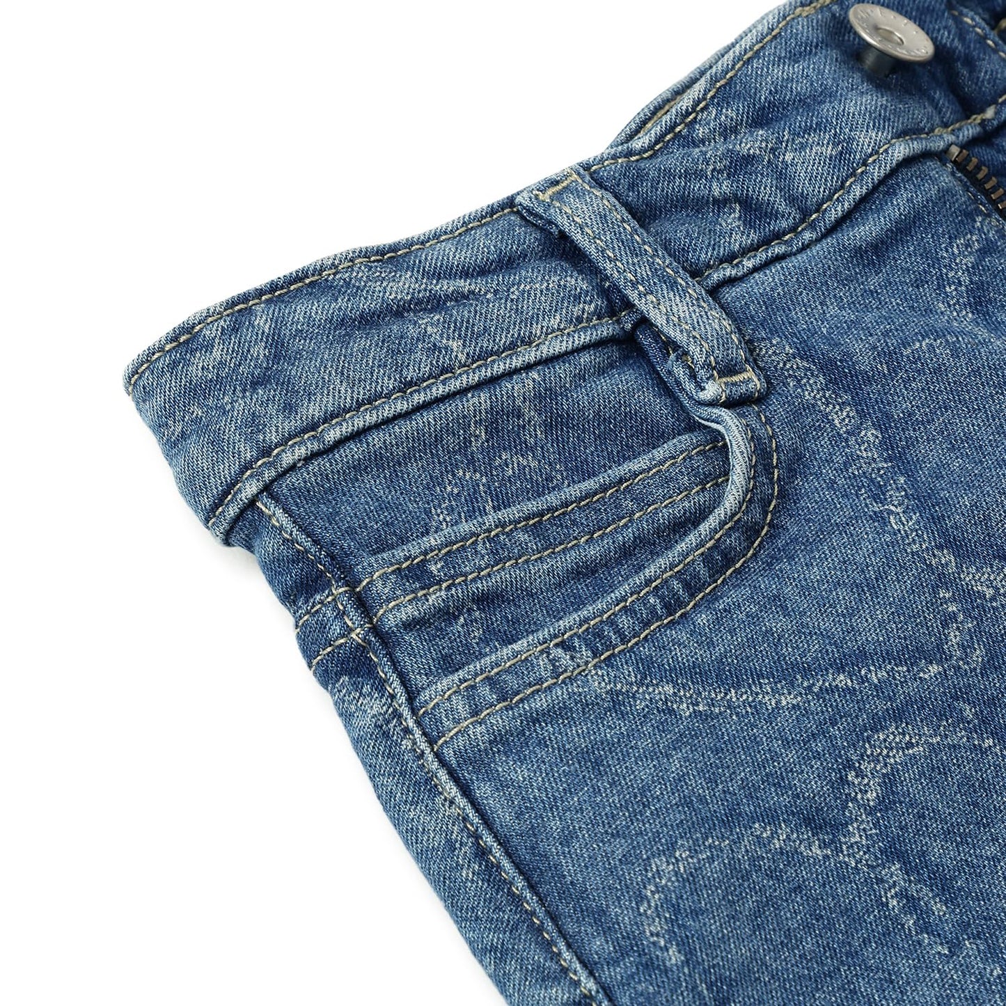 United Colors of Benetton Laser Heart Technique Regular Fit Denim Skirt (Size: 11-12 Years)-25P4VUGC001CI901 Blue