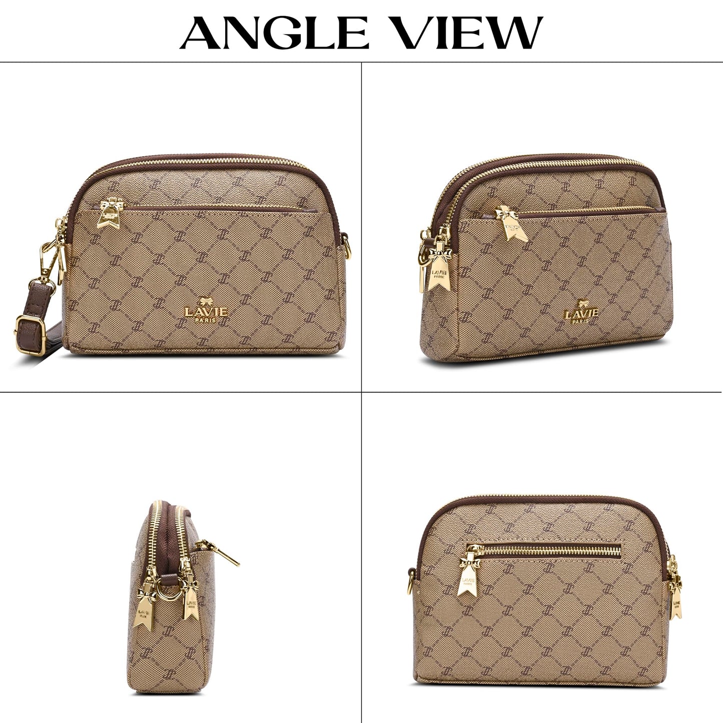 LAVIE PARIS Women's Helen 3 Compartment Crossbody Sling Bag | Ladies Purse Handbag | Gift for Women