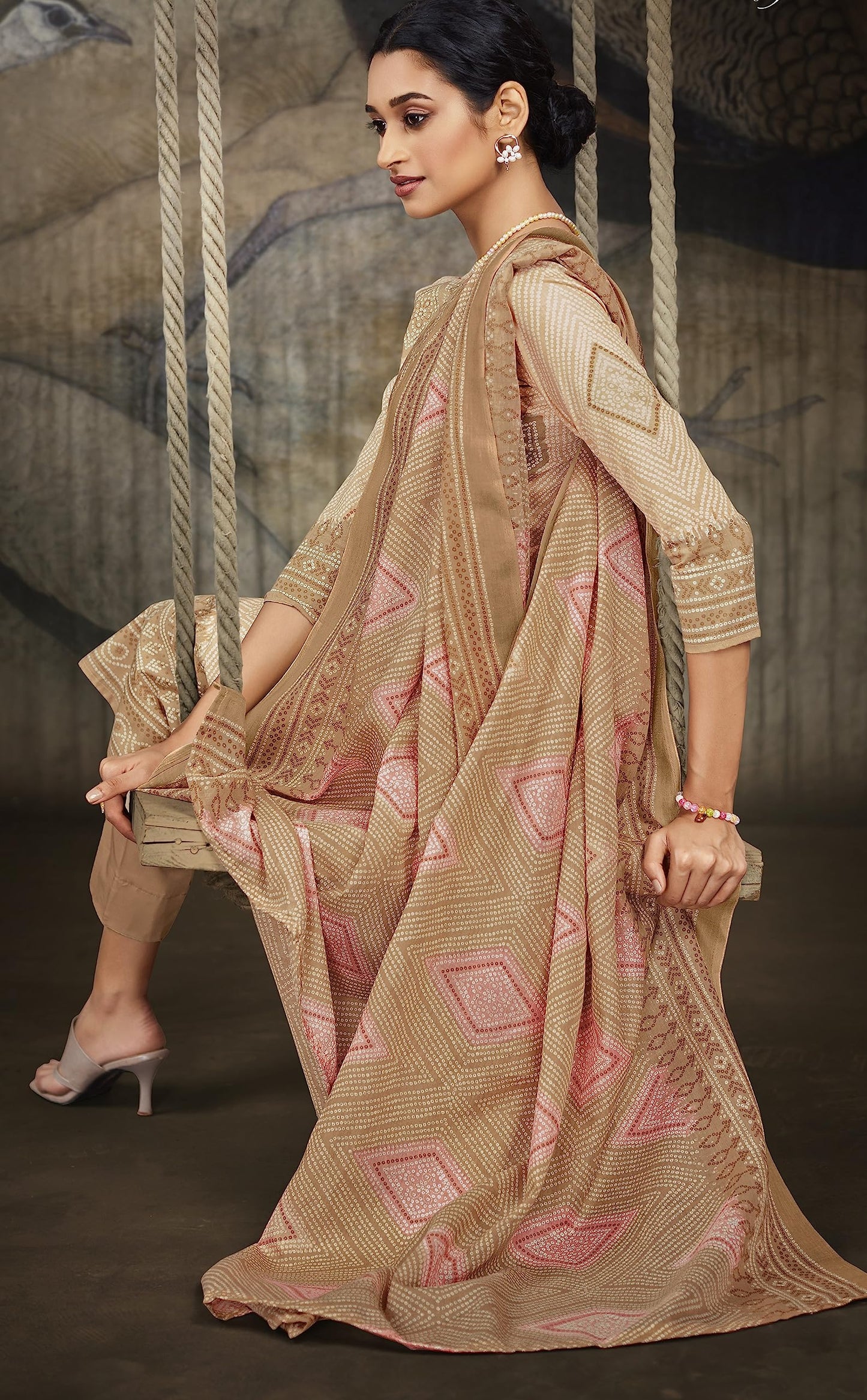 DRAVINAM Trends Unstitched Print Cotton Salwar Suit Dress Materials with Dupatta