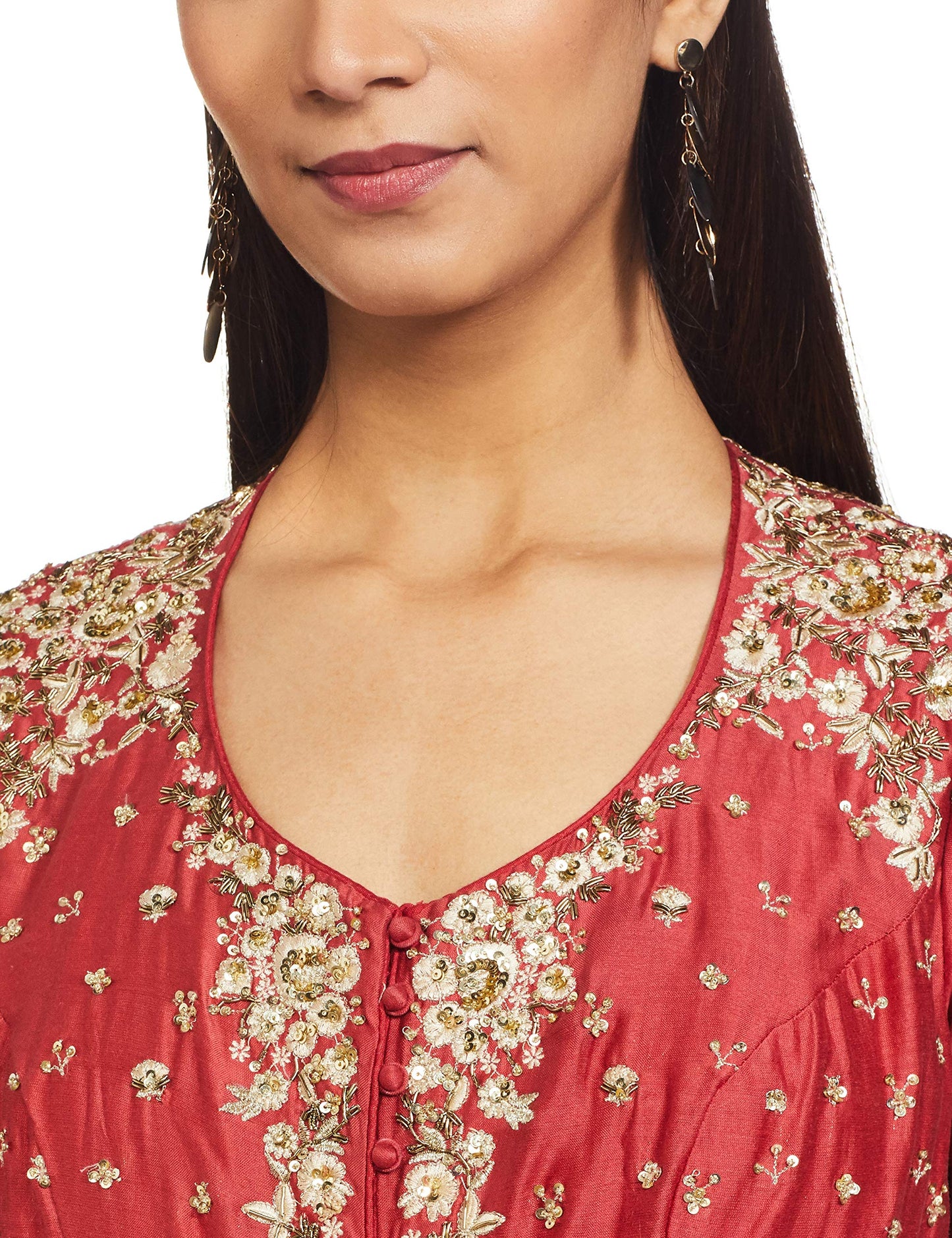 BIBA Women's Pink Front Open Suit Set By Anju Modi