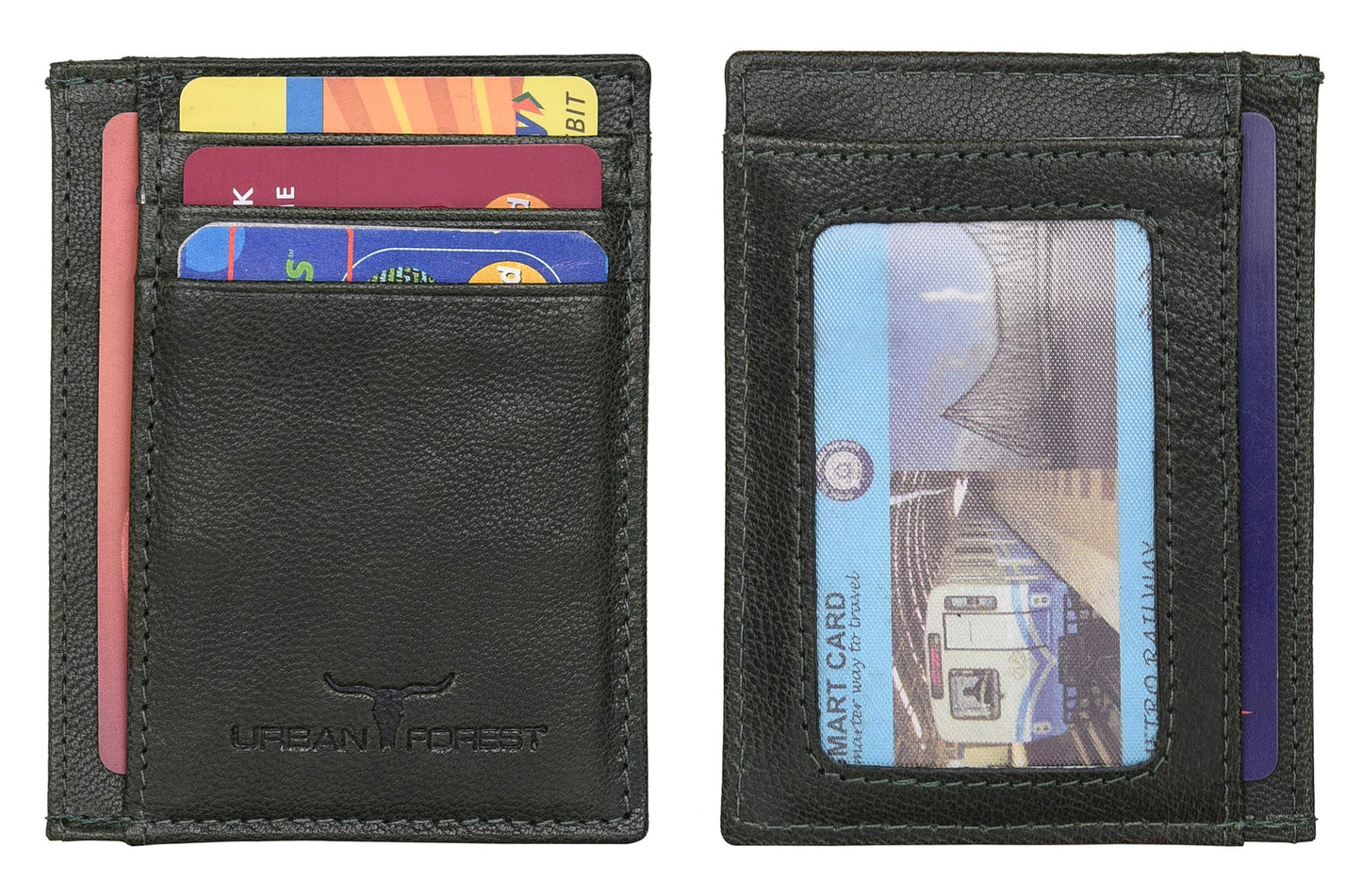URBAN FOREST Oliver Green Leather Wallet & Green Card Holder Set for Men
