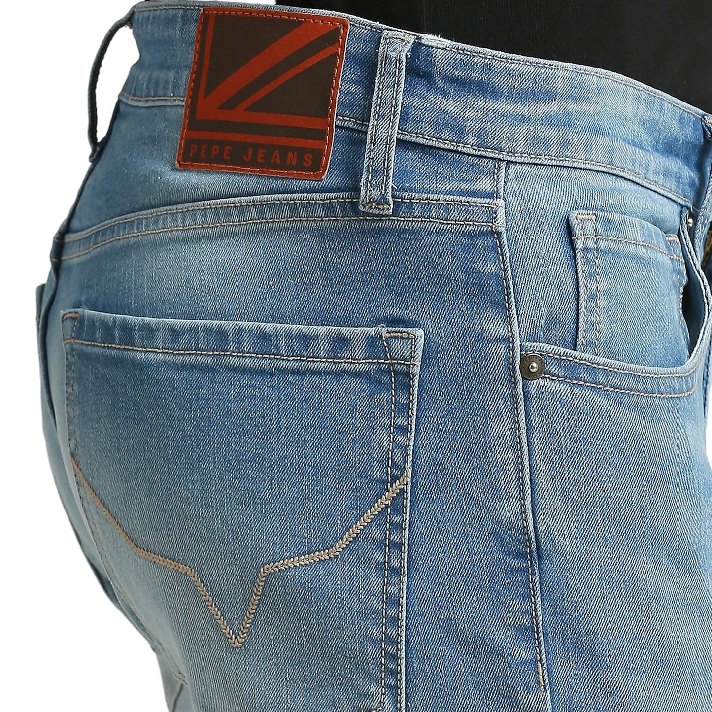 Pepe Jeans Men's Mid Rise Slim Fit Jeans Light Indigo Blue