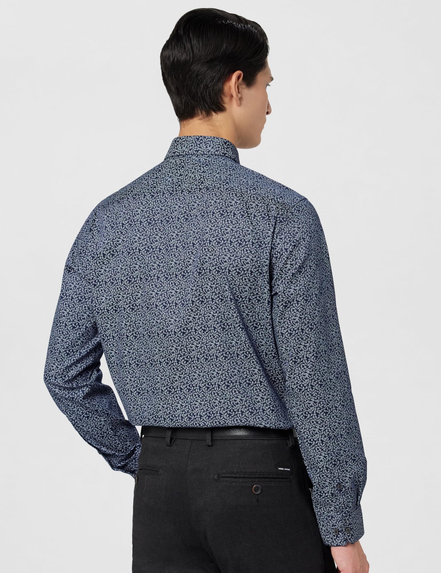 Arrow Men's Cotton Leaves Slim Fit Shirt (ARAEOSH1719_Navy, 40