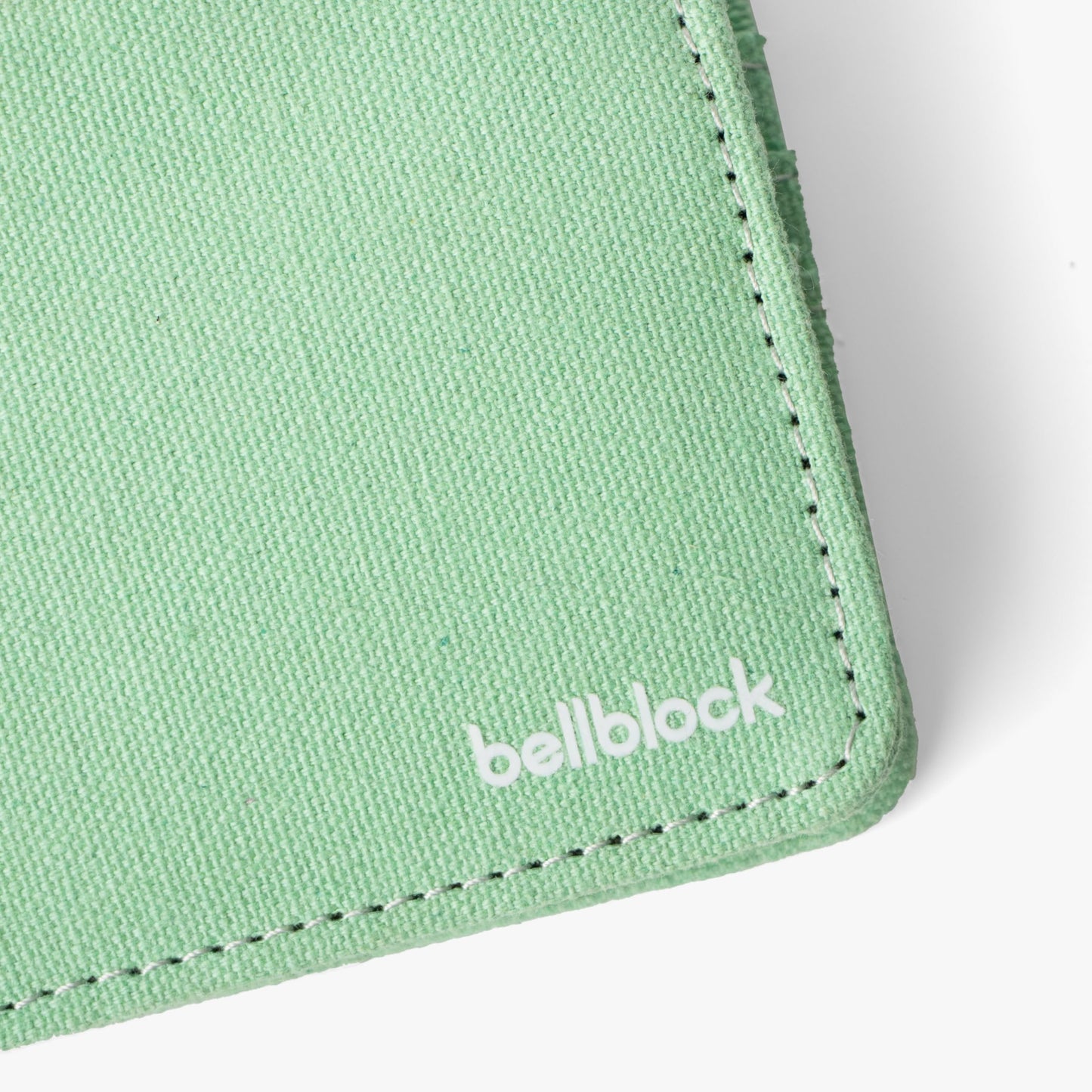 Bellblock Canvas Minimal Wallet for Men | Slim Handcrafted Mens Wallet | with Sim, Mobile Pin & Hidden Extra Card Slots | Cotton Canvas | Tea Green (Pack of 1)