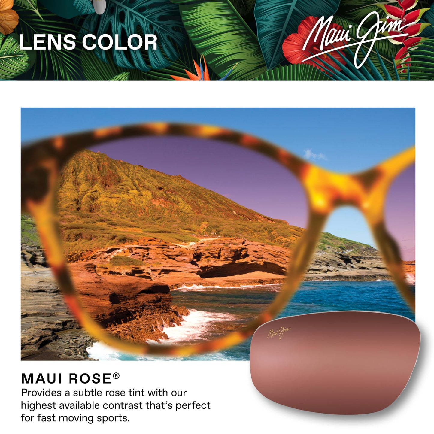 Maui Jim Waterman HT410-11B Titanium Wrap Frame, Polarized HT Lenses, with Patented Lens Technology Women's Sunglasses (RS758-13A, Rose)