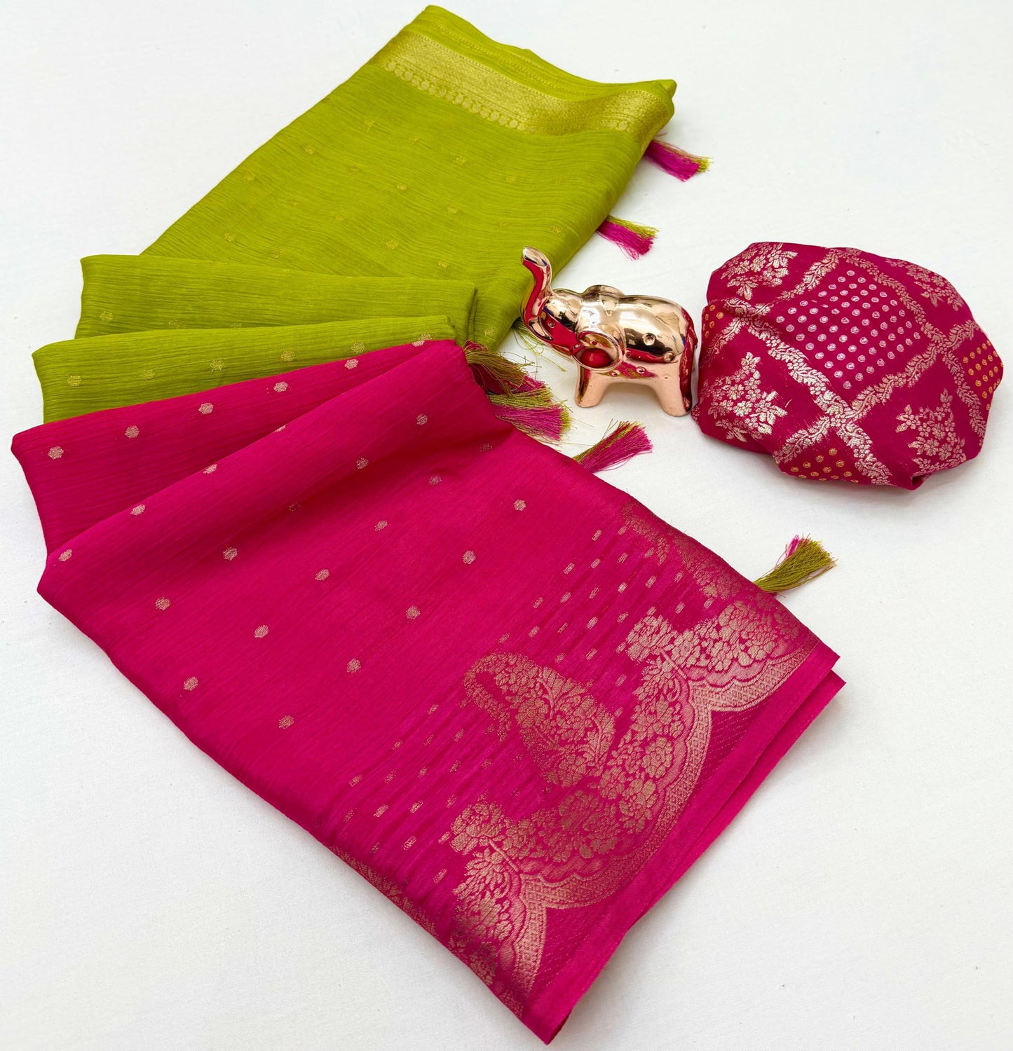 BRAHMAKHODAL Women's Dola Silk Saree Kalamkari Floral Print Zari Weaving Beautiful Border And Pallu With Blouse Piece (Pink1)