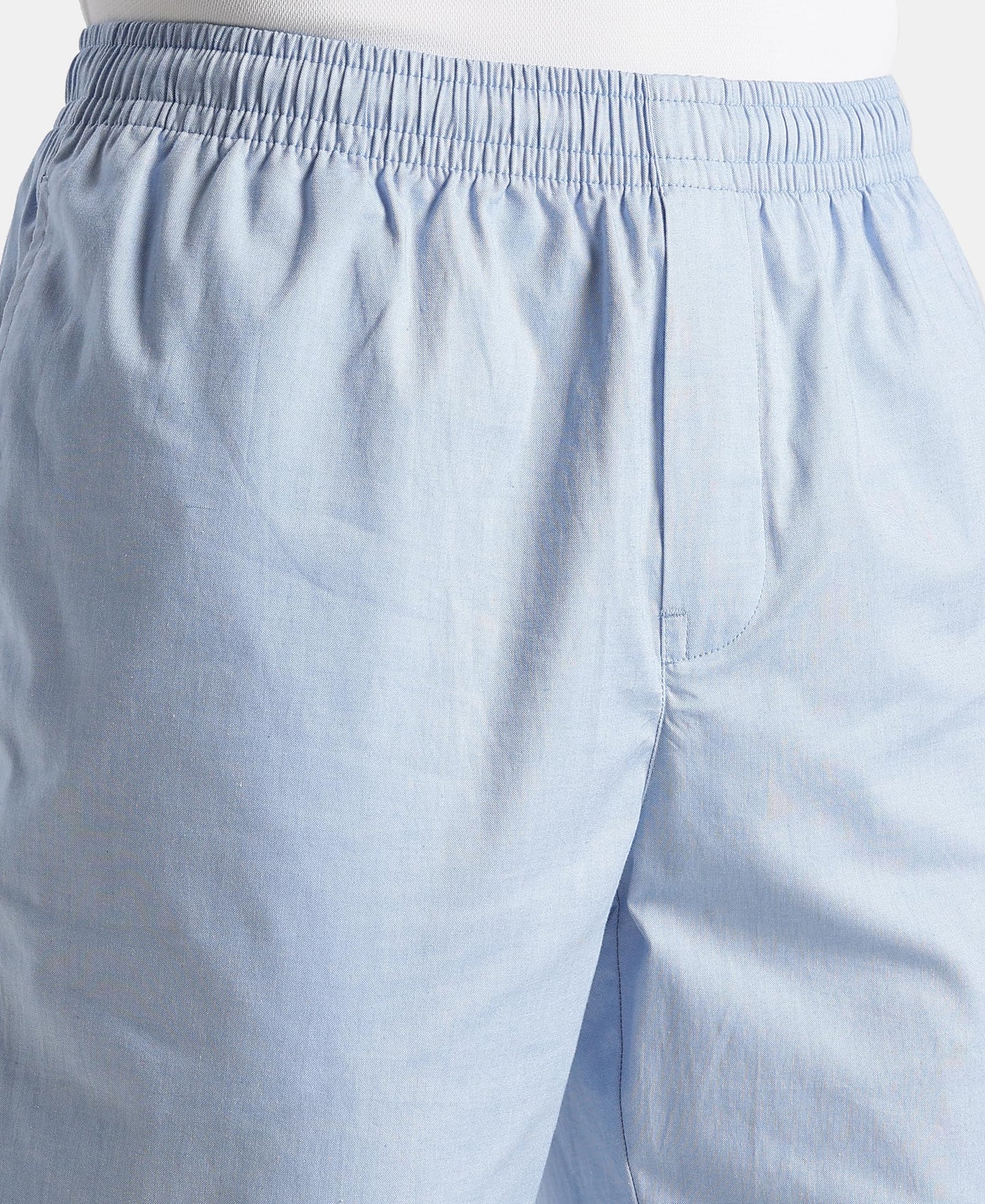 Jockey RM09 Men's Super Combed Cotton Relaxed Fit Pyjama with Side Pockets (Prints & Color May Vary)_Light Blue Chambray_XL