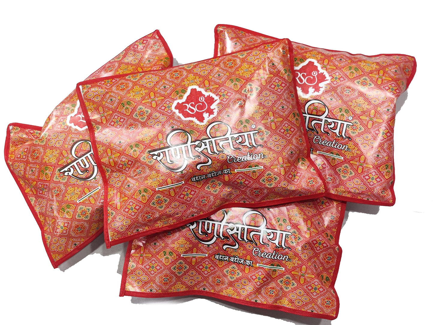 RANISATIYA Marwadi Rajasthani Bandhani Odhana Pure Ghatchola Fabric Chunri & Piliya (Chunri (Red))