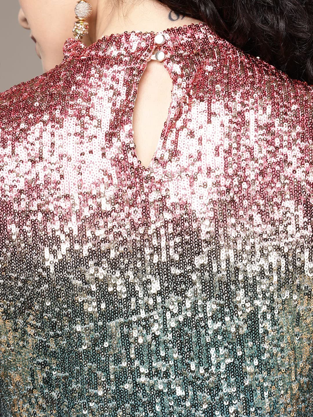 Label RITU KUMAR Multi Color Sequin Long Dress