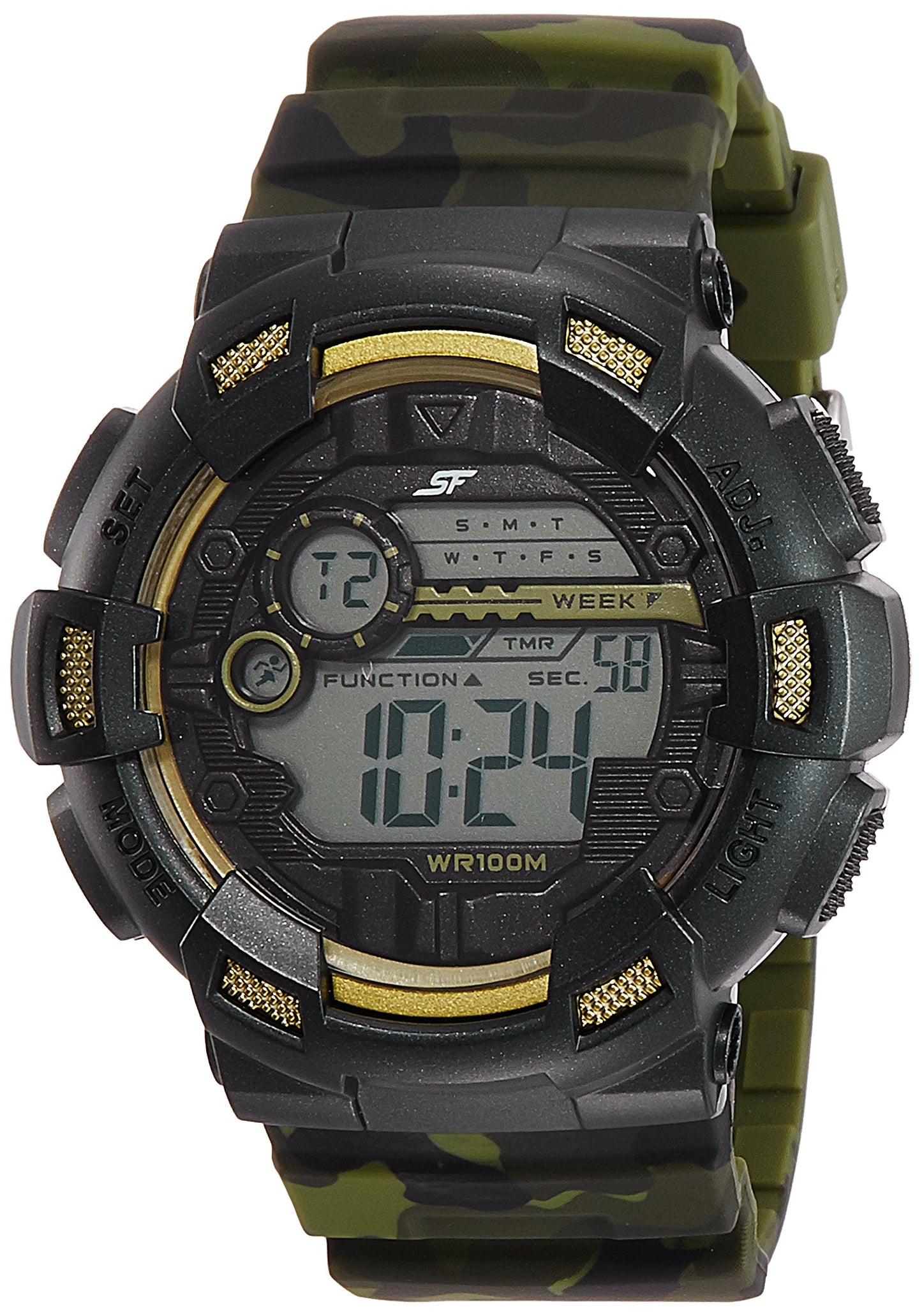 SF Digital Dial Plastic Strap Watch for Men-NP77053PP02