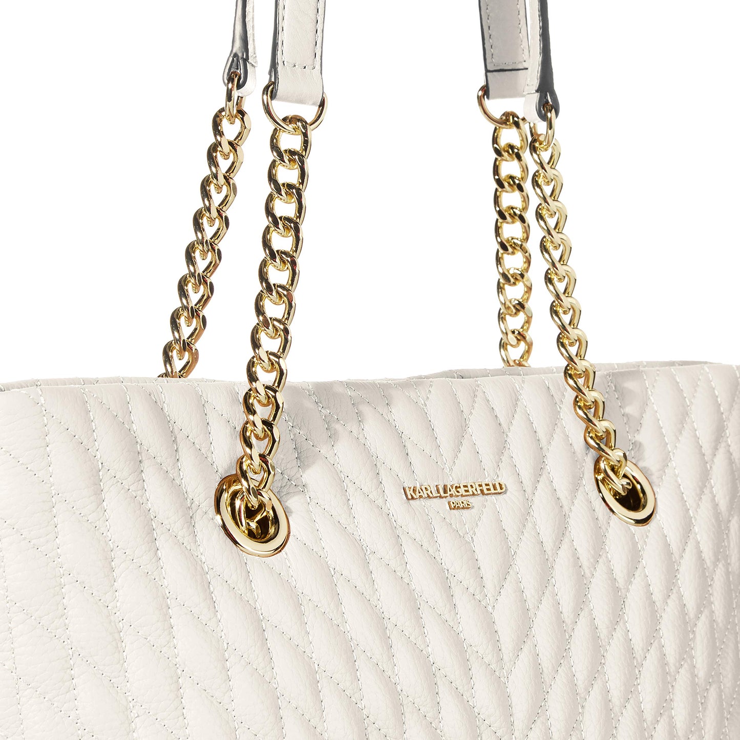 Karl Lagerfeld Paris Womens Karolina Tote Bag, WINTER WHITE, One Size
