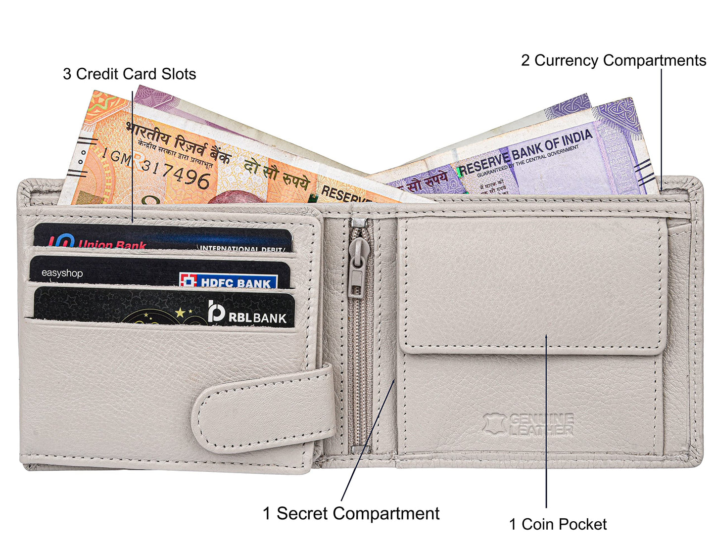 URBAN FOREST Oliver Sand Leather Wallet for Men