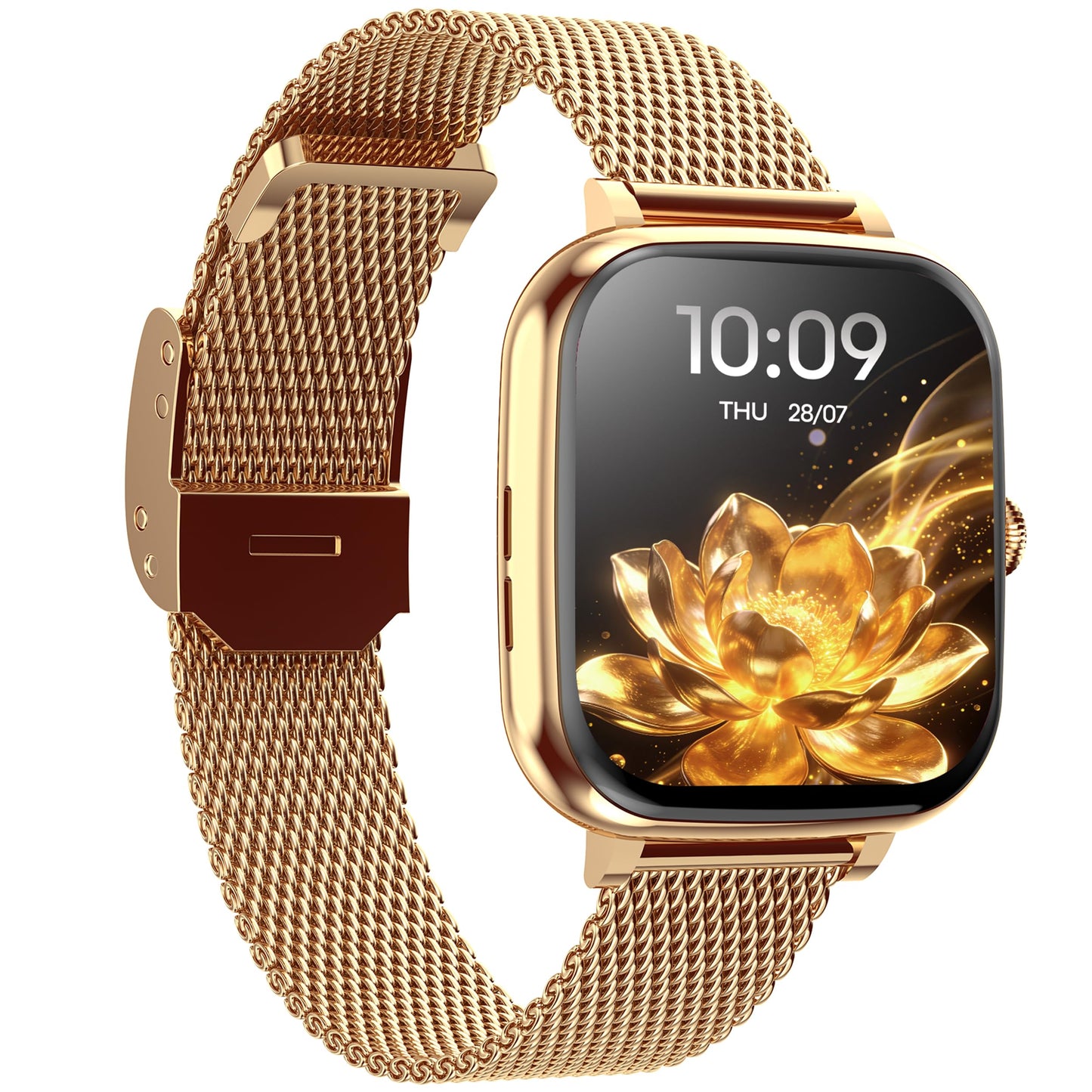 Fastrack Noir Rizz Women Smart Watch with 1.72" inch Ultra HD Display,Womens Health,AI Watchface & AI Chat,Functional Crown,24/7 Health Suite,BT Calling,IP68,additional silicone strap,Games- Rose Gold