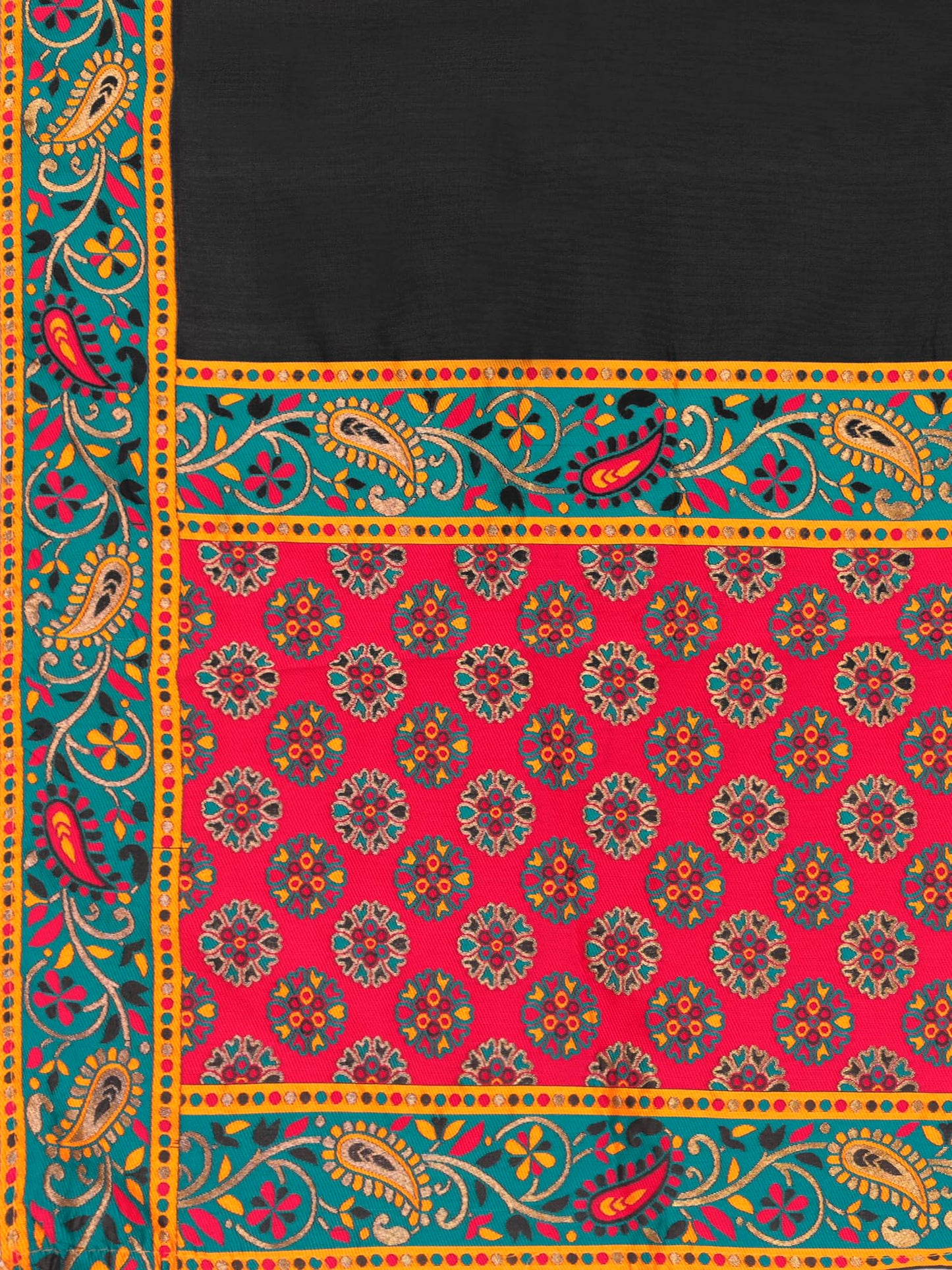 PURVAJA Women's Jacquard Semi-Stitched Lehenga choli (Hira-Black_Free Size)