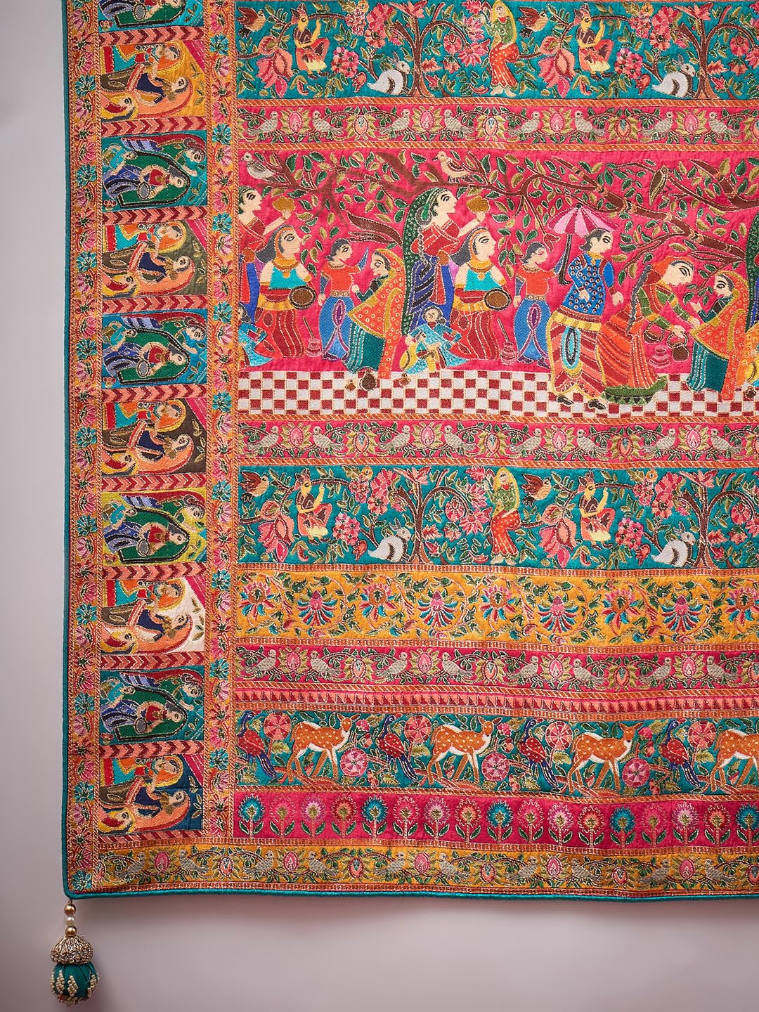 AKHILAM Women's Pink Viscose Silk Ethnic Motif Printed Saree With Unstitched Blouse Piece (MSTANI144A_HS)