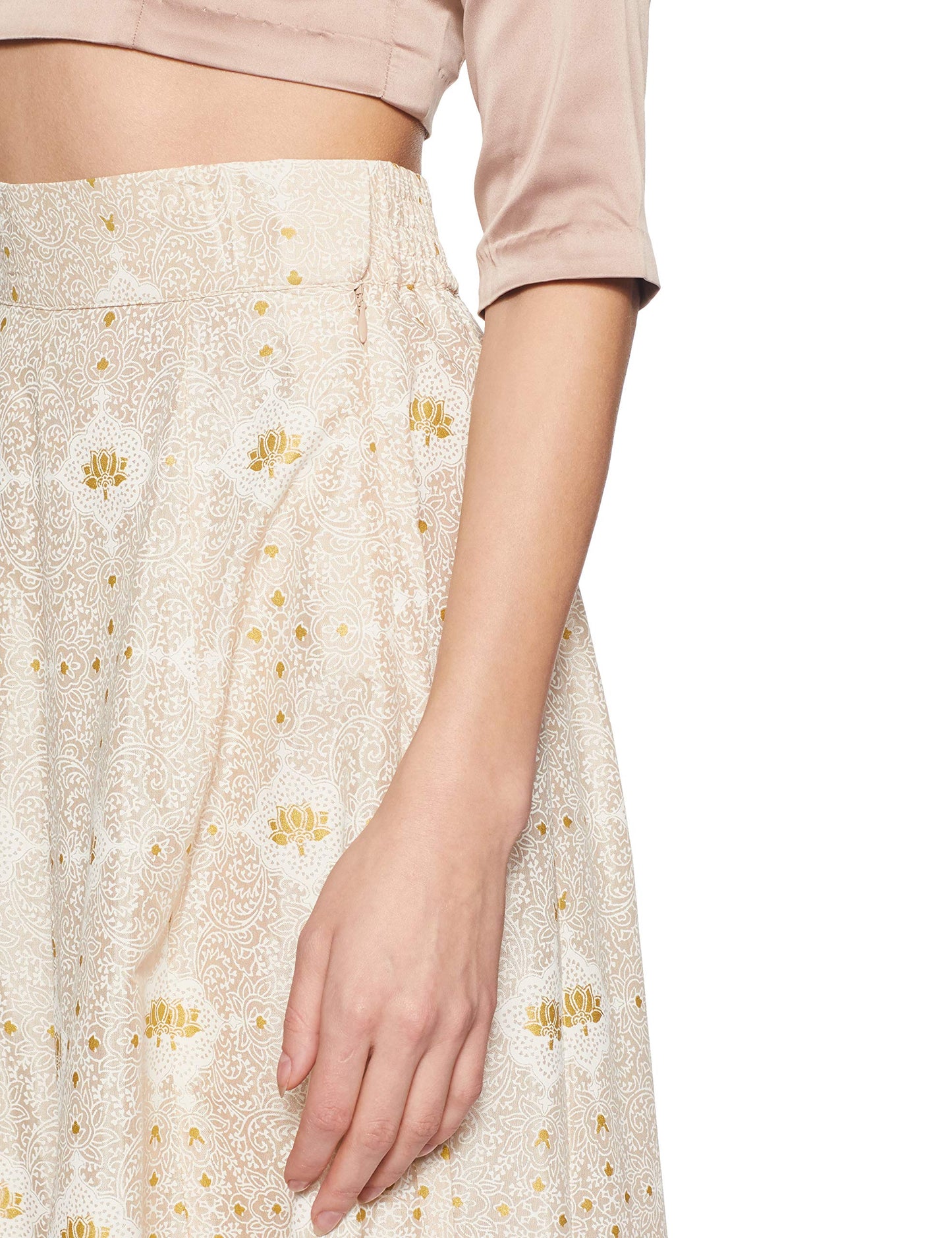 W for Woman Women's Maxi Skirt (18AUW50065-110638_Off-White_WL_Off White_L)