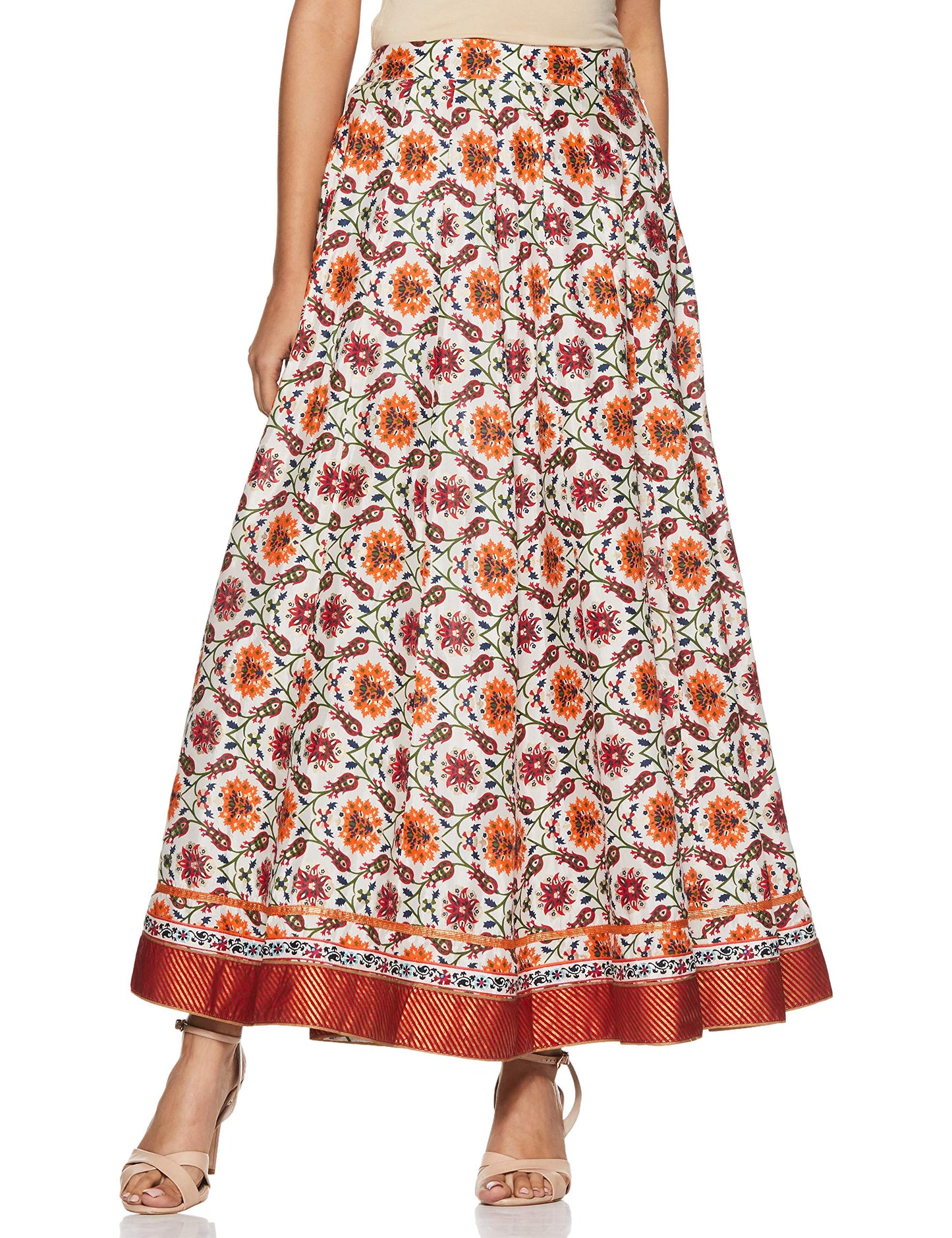 W for Woman Synthetic Full Skirt Off White