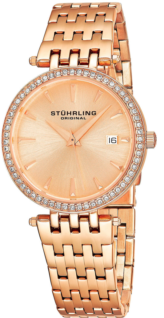 Stuhrling Original Vogue Analog Rose Gold Dial Women's Watch-3929