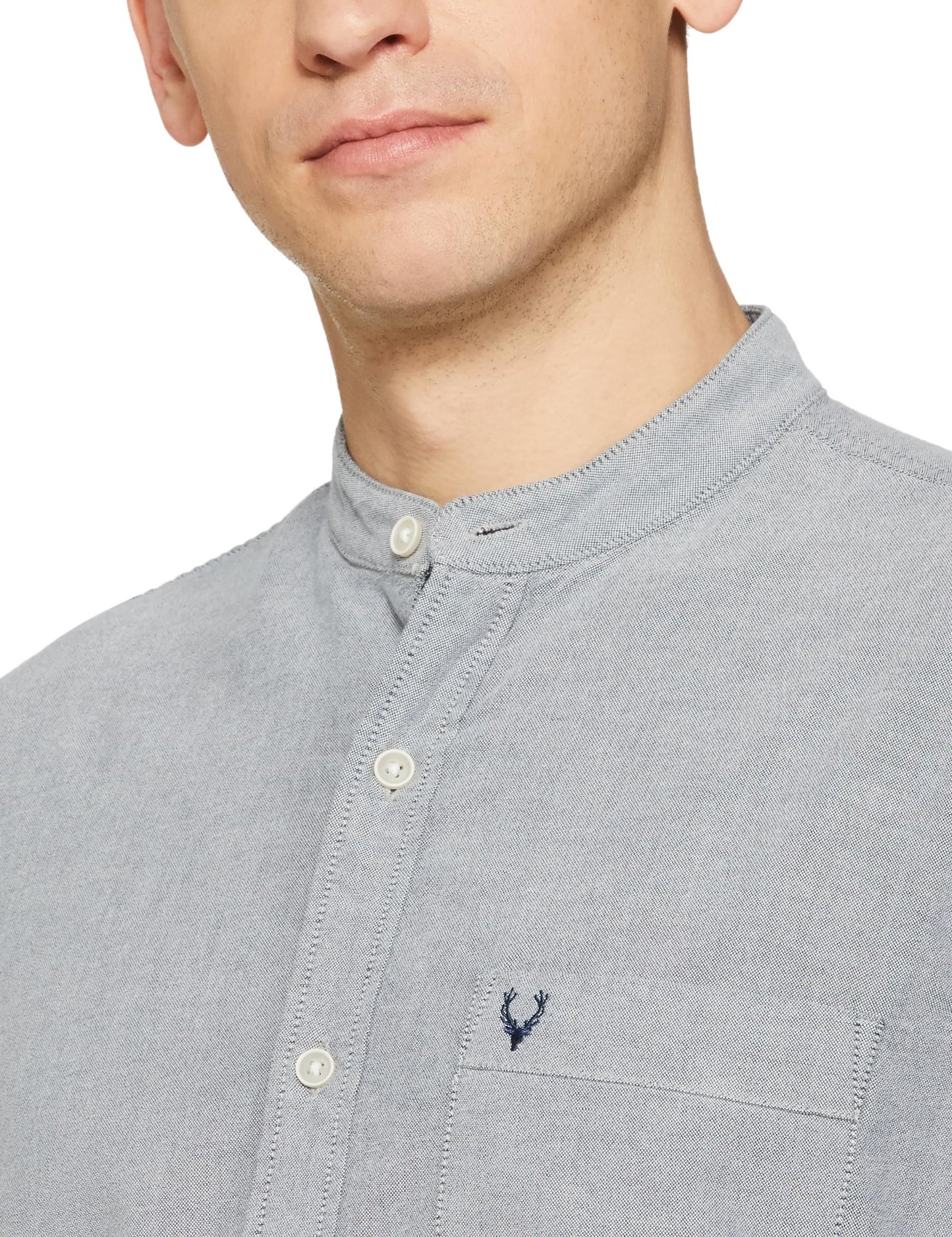 Allen Solly Men's Regular Fit Shirt (ALSFACUFK15184_Grey