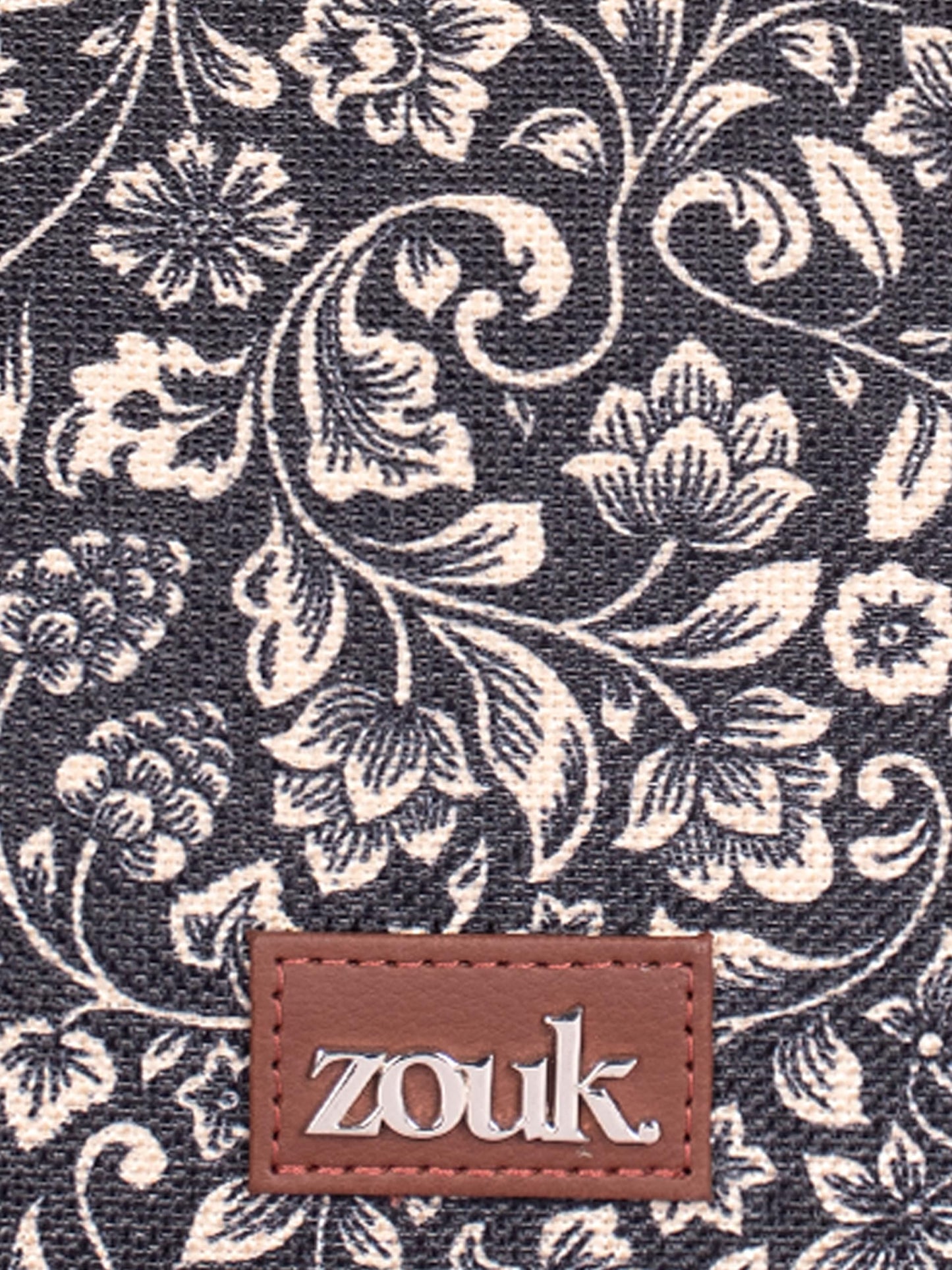 ZOUK Konkona City Satchel Bag - FloMotif | Jute | Vegan Leather Handcrafted With Detachable Sling Strap | Black