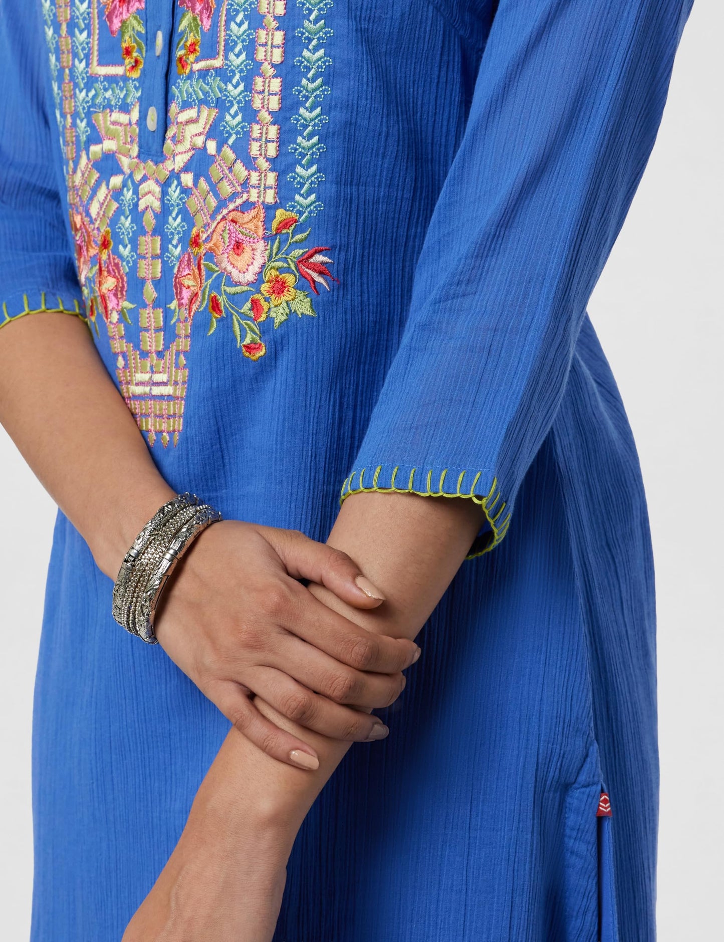 BIBA Women Cotton Straight Solid Kurta