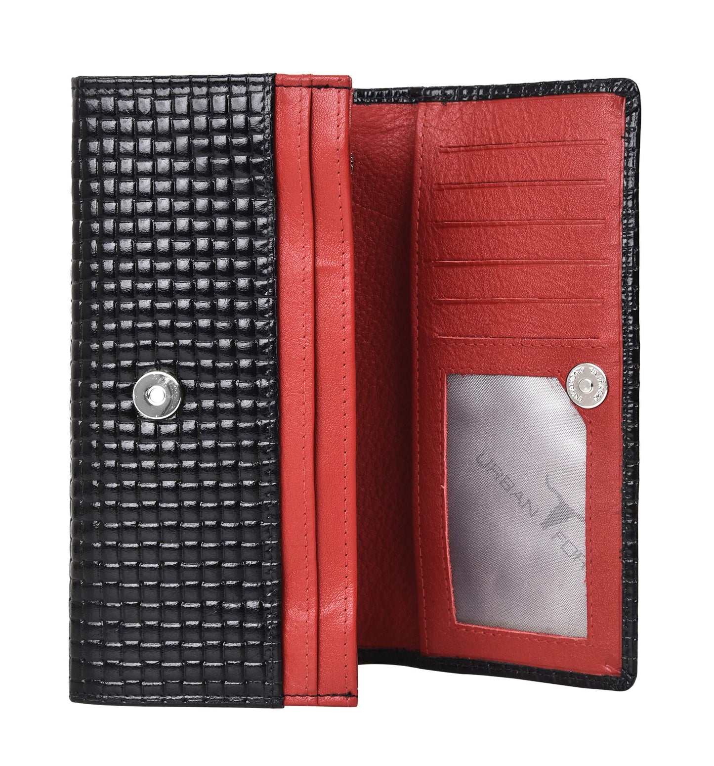 URBAN FOREST Sherry Printed Black & Red Leather Wallet for Women