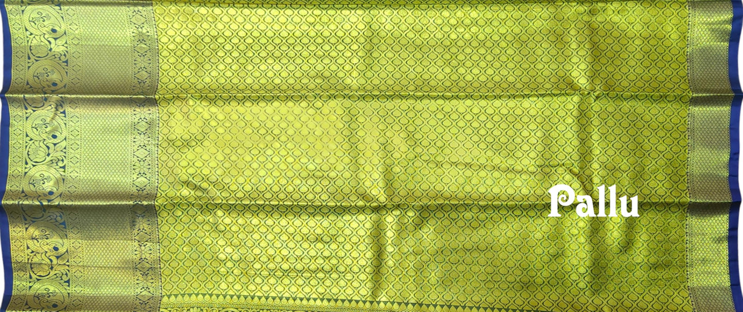 VFCollections Women's Kanchipuram Silk Pure Pattu Sarees With Blouse (Vfc458-1), Multi