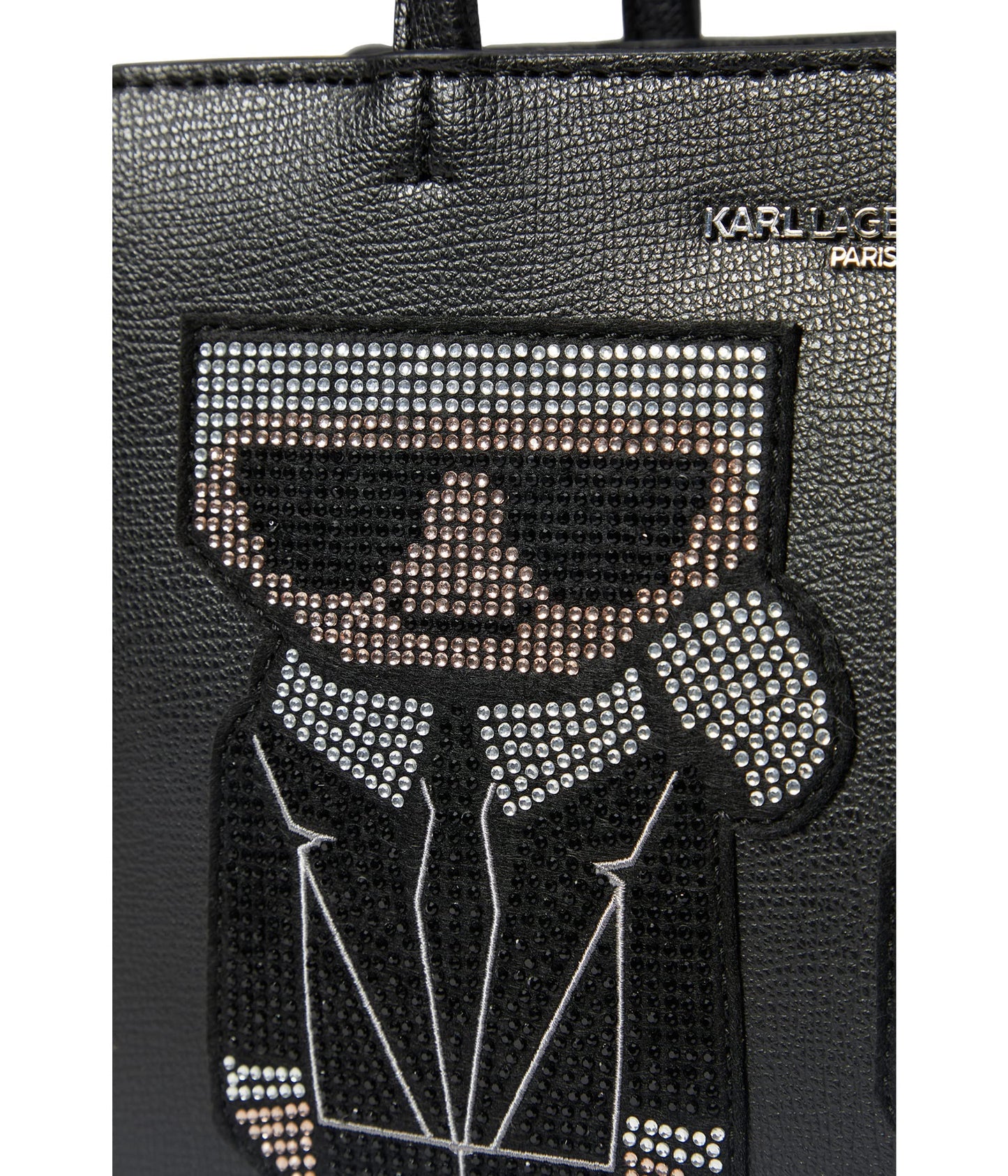 KARL LAGERFELD Maybelle Satchel, Black/Stone, One Size