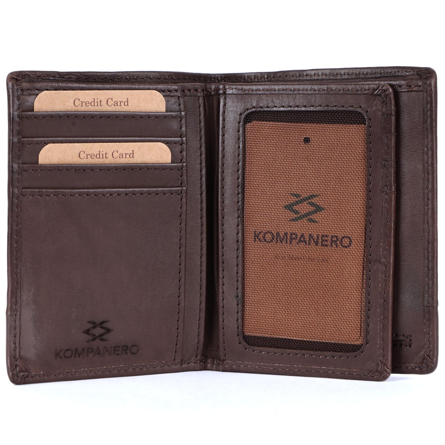 KOMPANERO Genuine Leather Wallet (C-13224-DARK Brown)