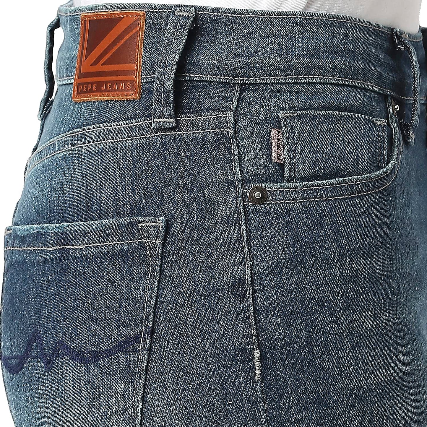 Pepe Jeans Women's High Rise Skinny Fit Jeans Blue