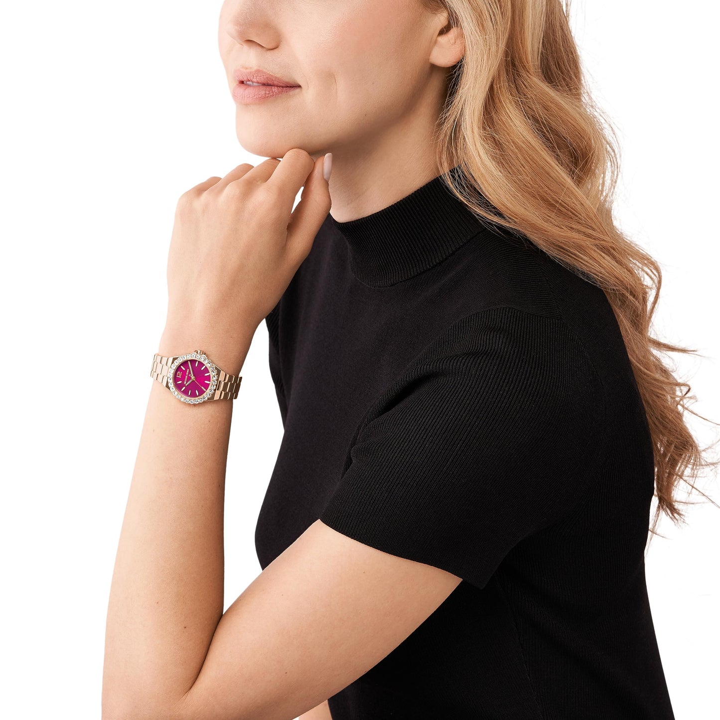 Michael Kors Analog Pink Dial Women's Stainless Steel Watch-Mk7396
