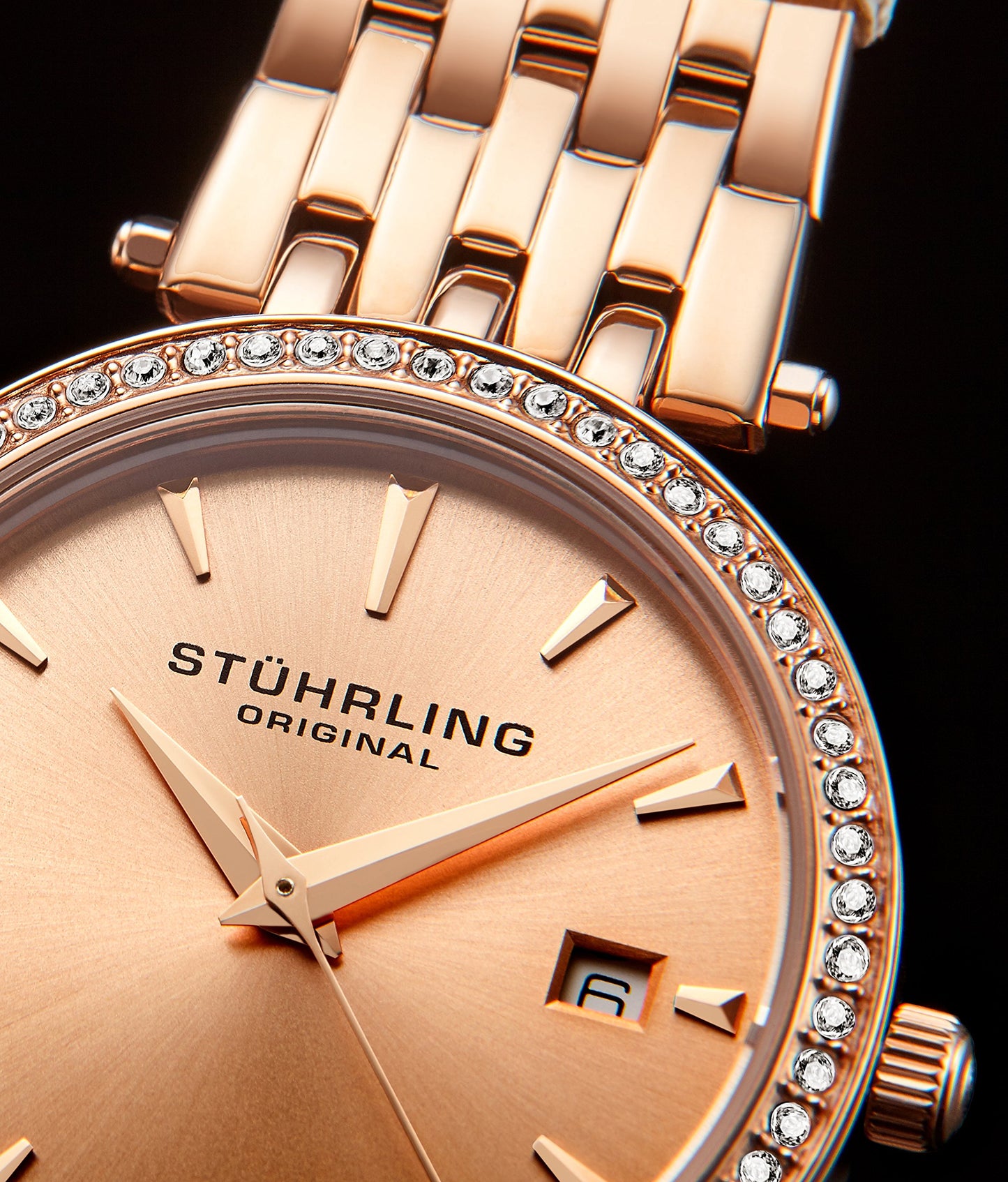 Stuhrling Original Vogue Analog Rose Gold Dial Women's Watch-3929