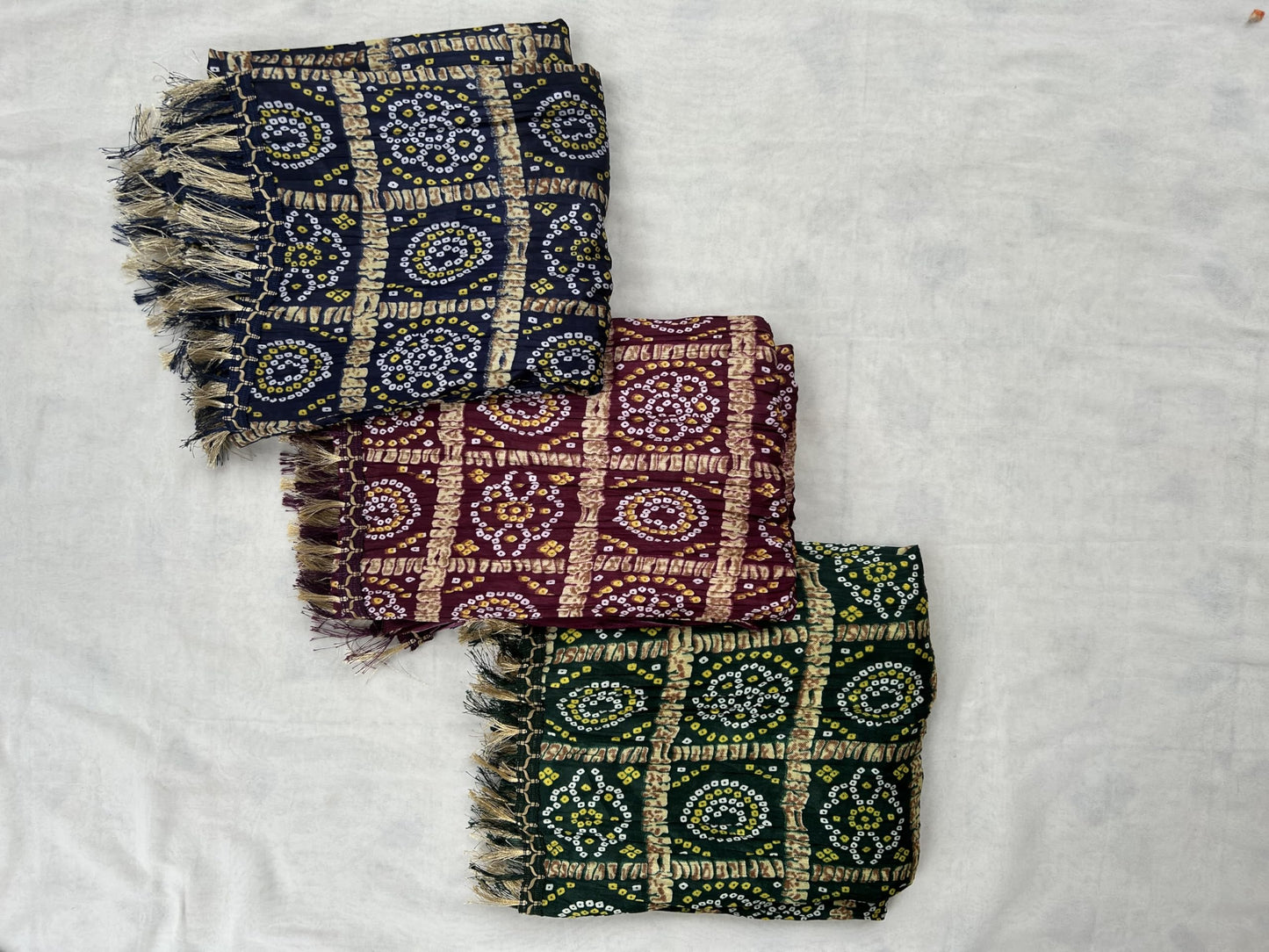 AKSHADEEP Women's Bandhani & Patola Printed Dupatta - Traditional Art Silk Dupattas Chunnis (Green), 2.20 Meters