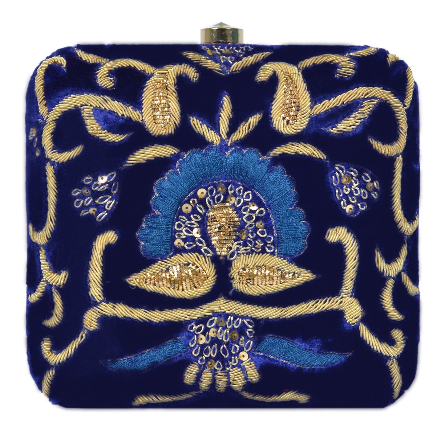 TOOBA Women's Mashkor Square Box Clutch (Navy Blue, BLUE MASHKOR 6X6)